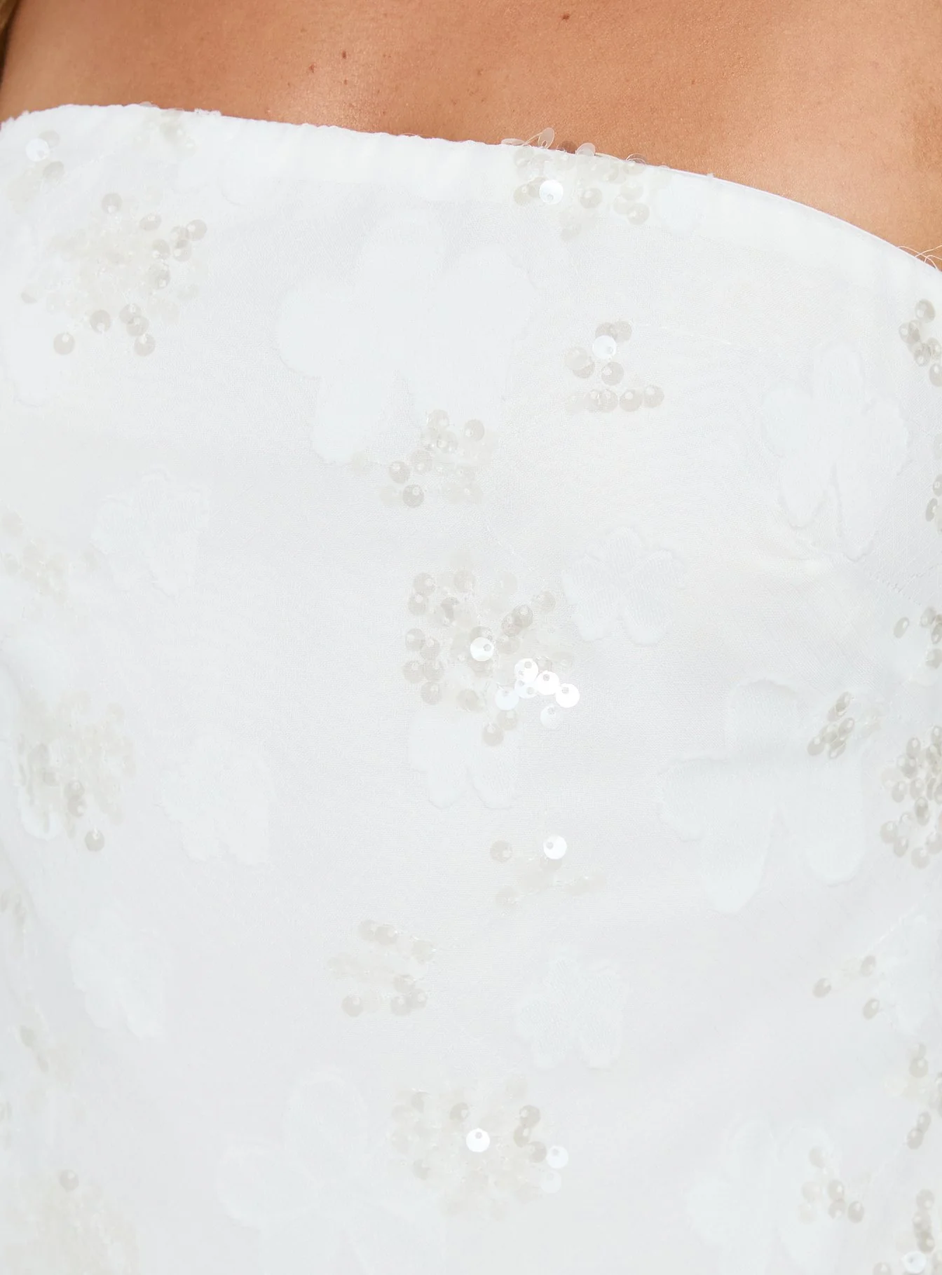 Karlottie Strapless Mini Dress White Burnout - Image 6