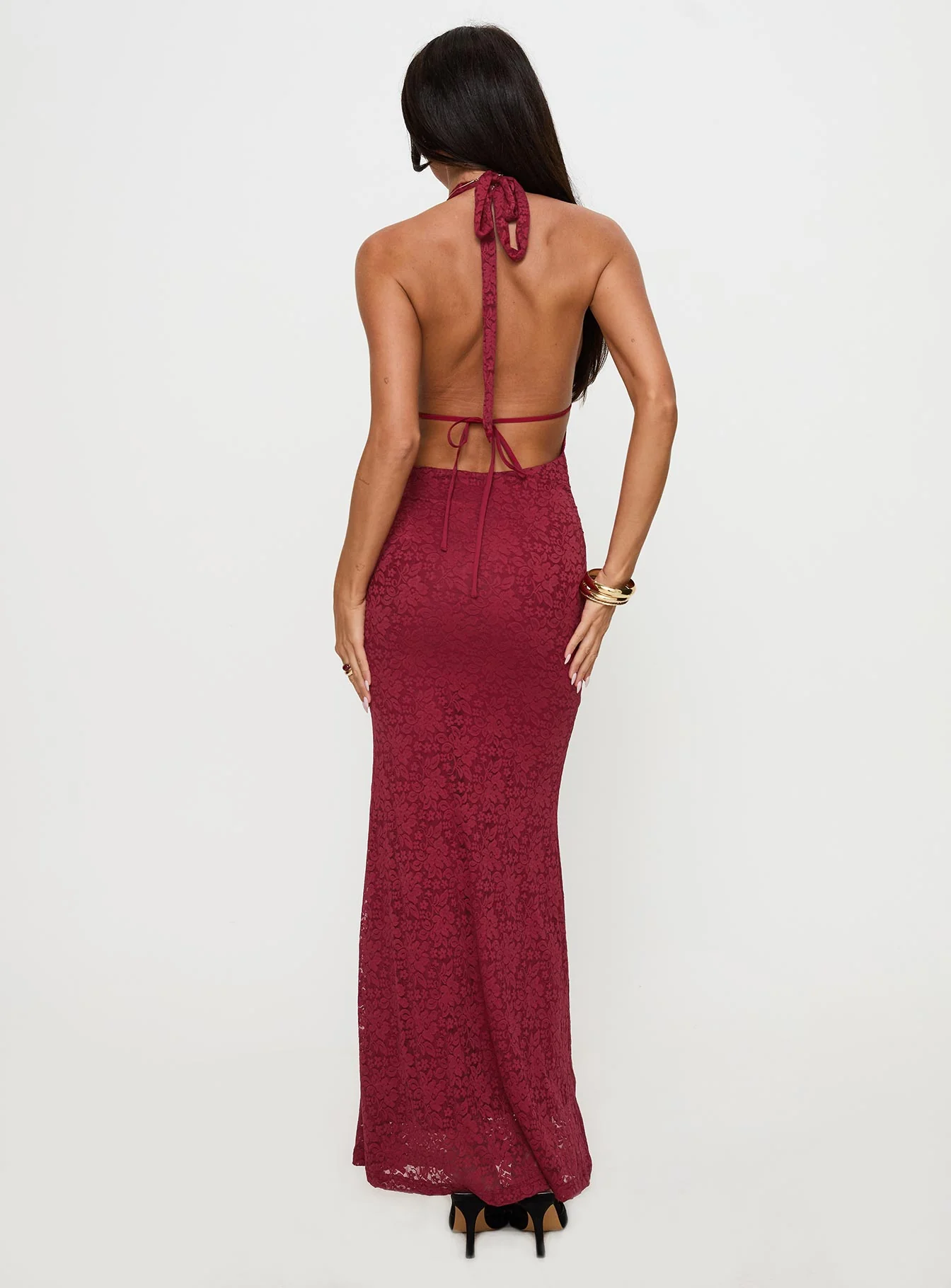 Karmyn Plunge Maxi Dress Red - Image 4