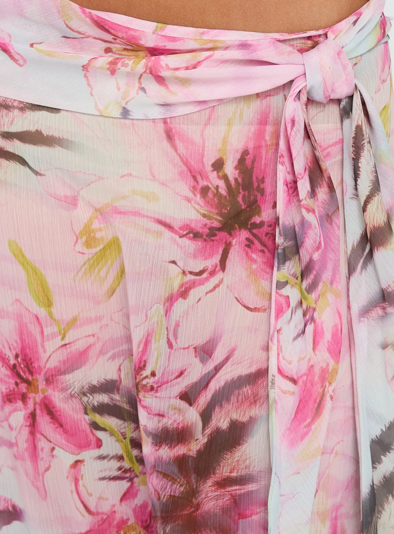 Karzi Chiffon Maxi Skirt Pink Floral - Image 6