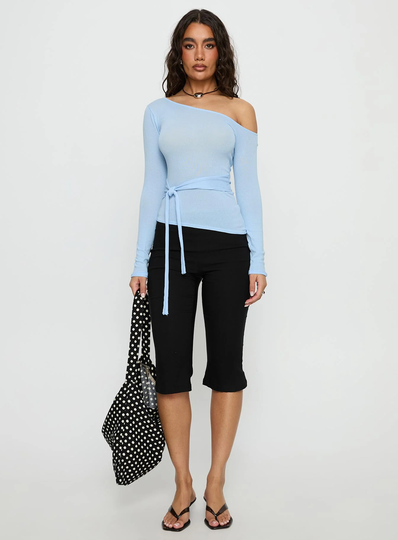 Kastor One Shoulder Long Sleeve Top Blue - Image 7
