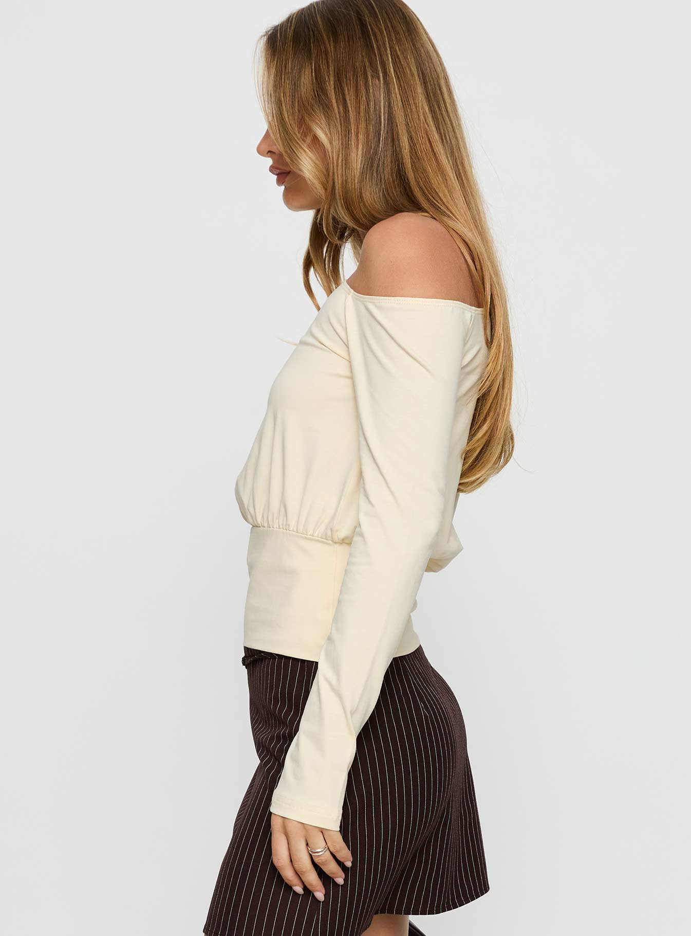 Kaylynne Cinched Long Sleeve Top Yellow - Image 4