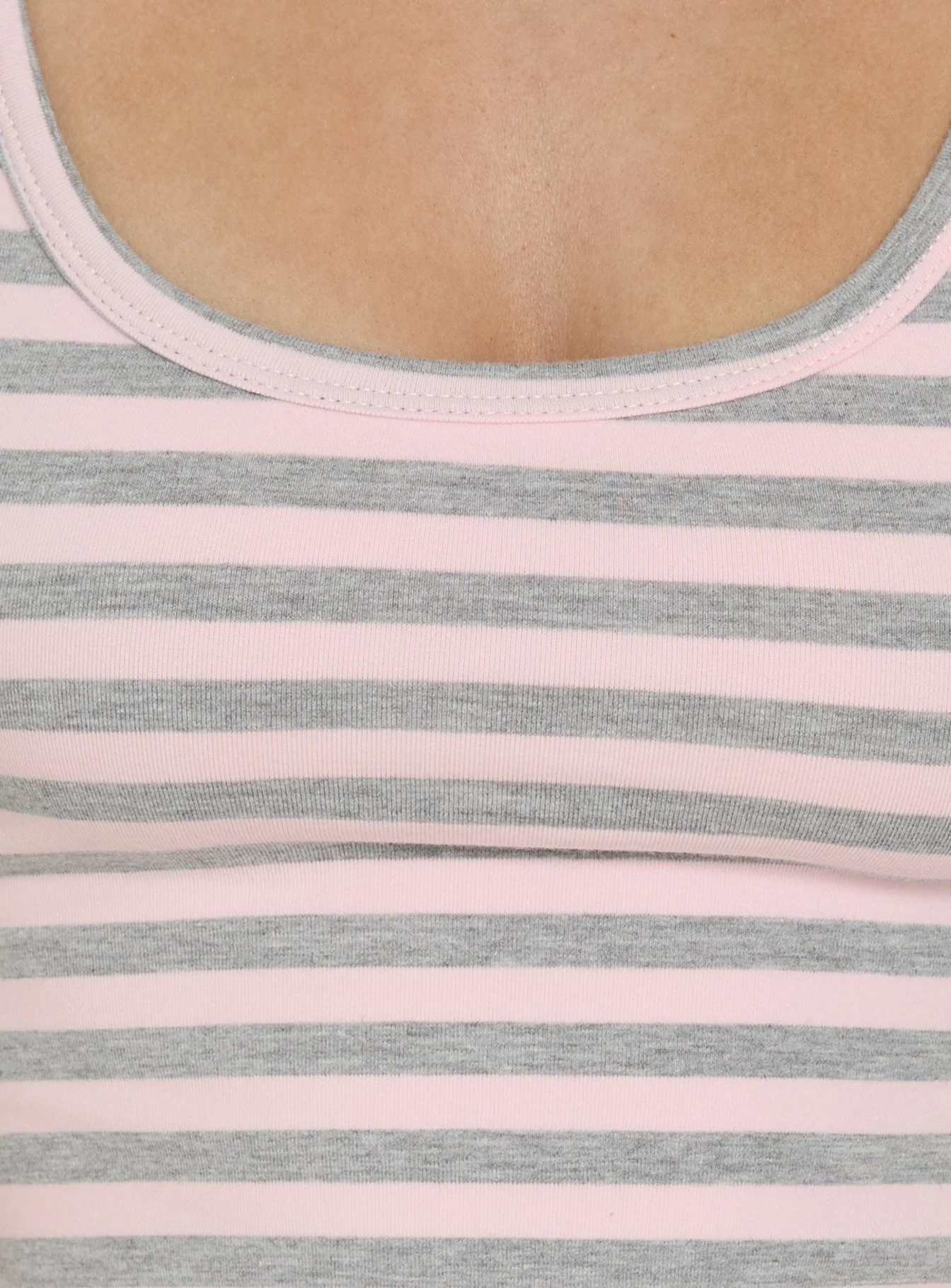 Keep It Light Low Back Tank Top Pink / Grey Stripe - Image 6