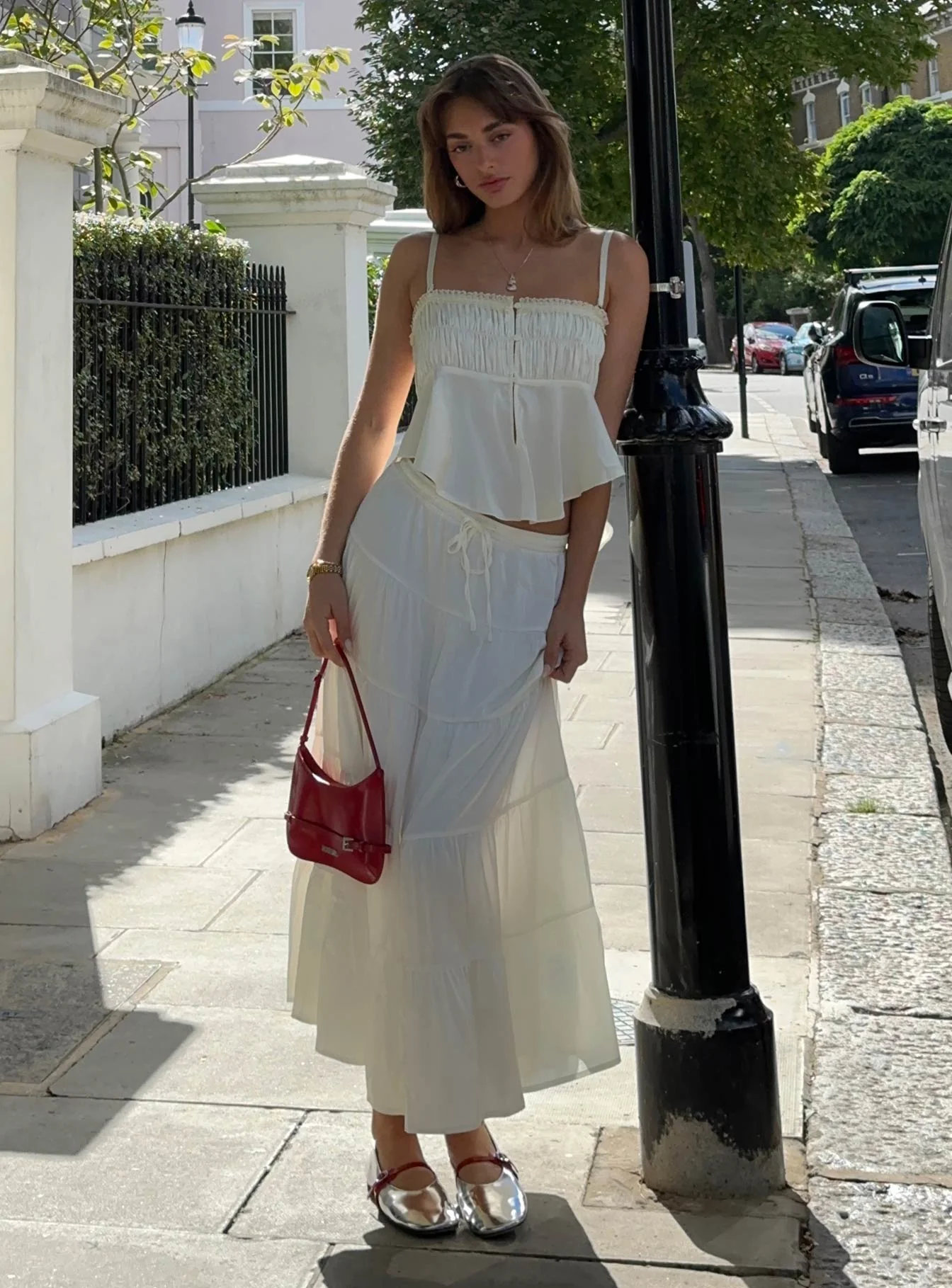 Keira Tiered Maxi Skirt Porcelain - Image 7