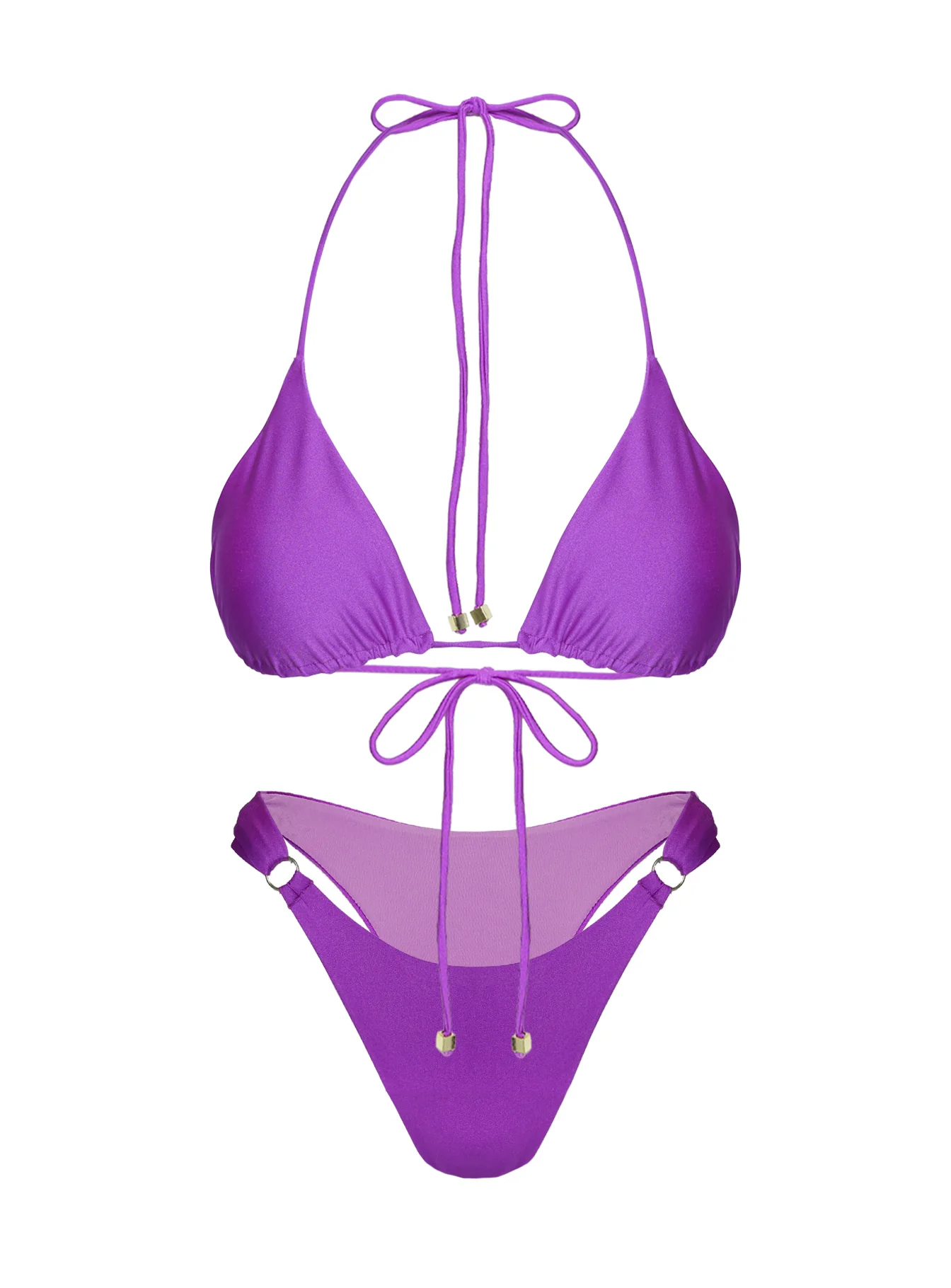 Kennedie Shine High Cut Ring Bikini Bottoms Purple - Image 5