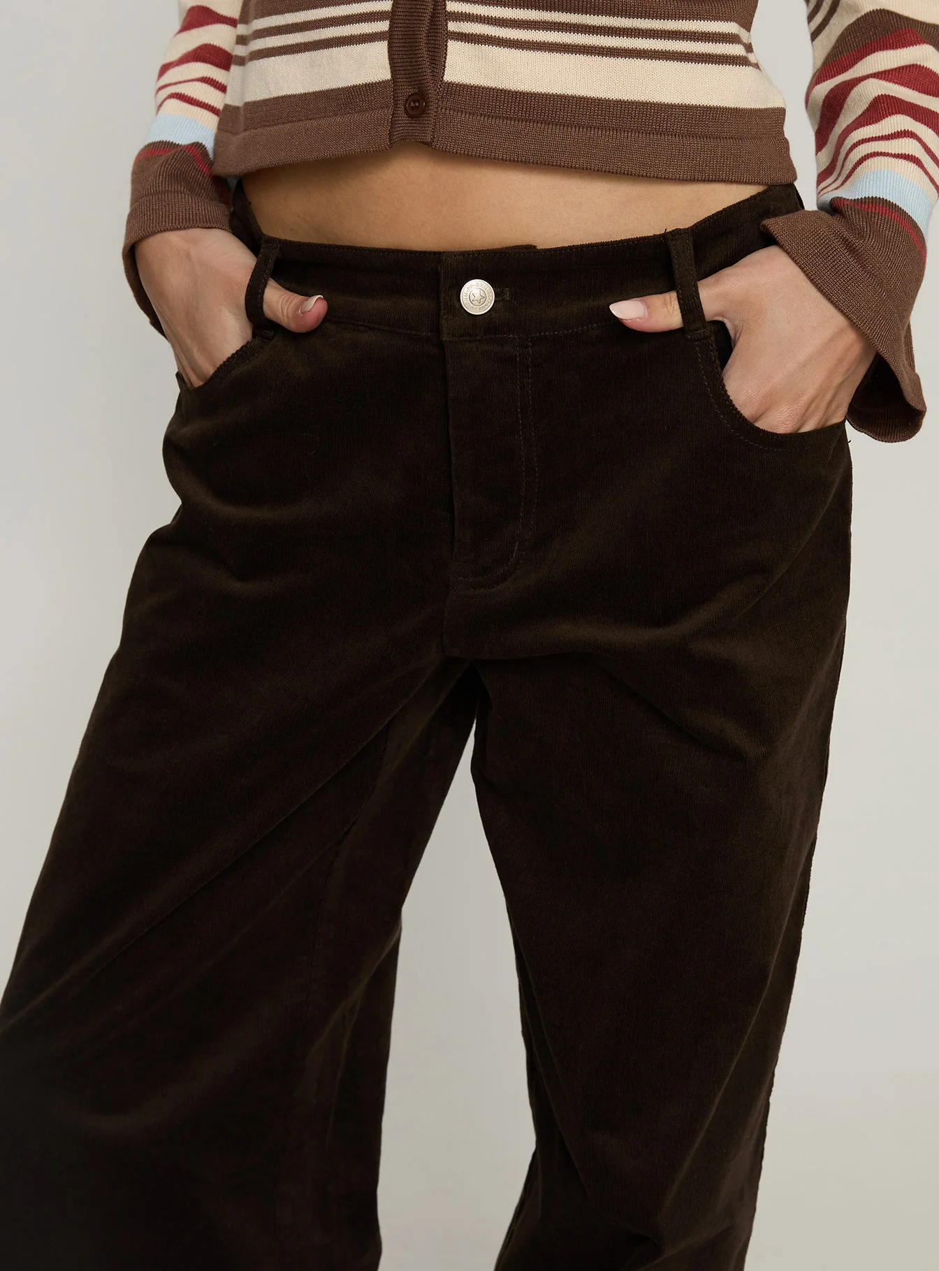Kenza Wide Leg Corduroy Pant Brown - Image 6