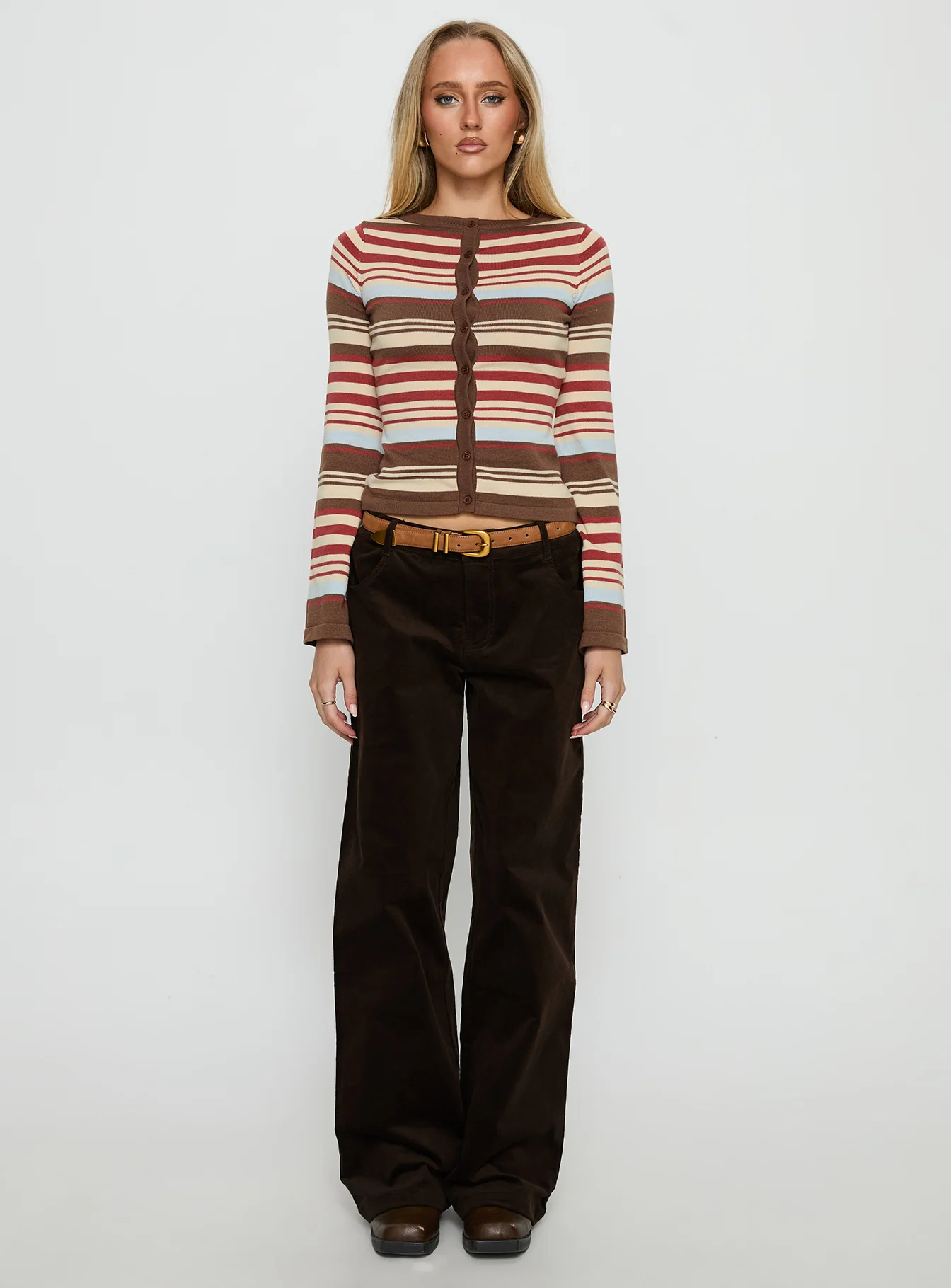 Kenza Wide Leg Corduroy Pant Brown - Image 7