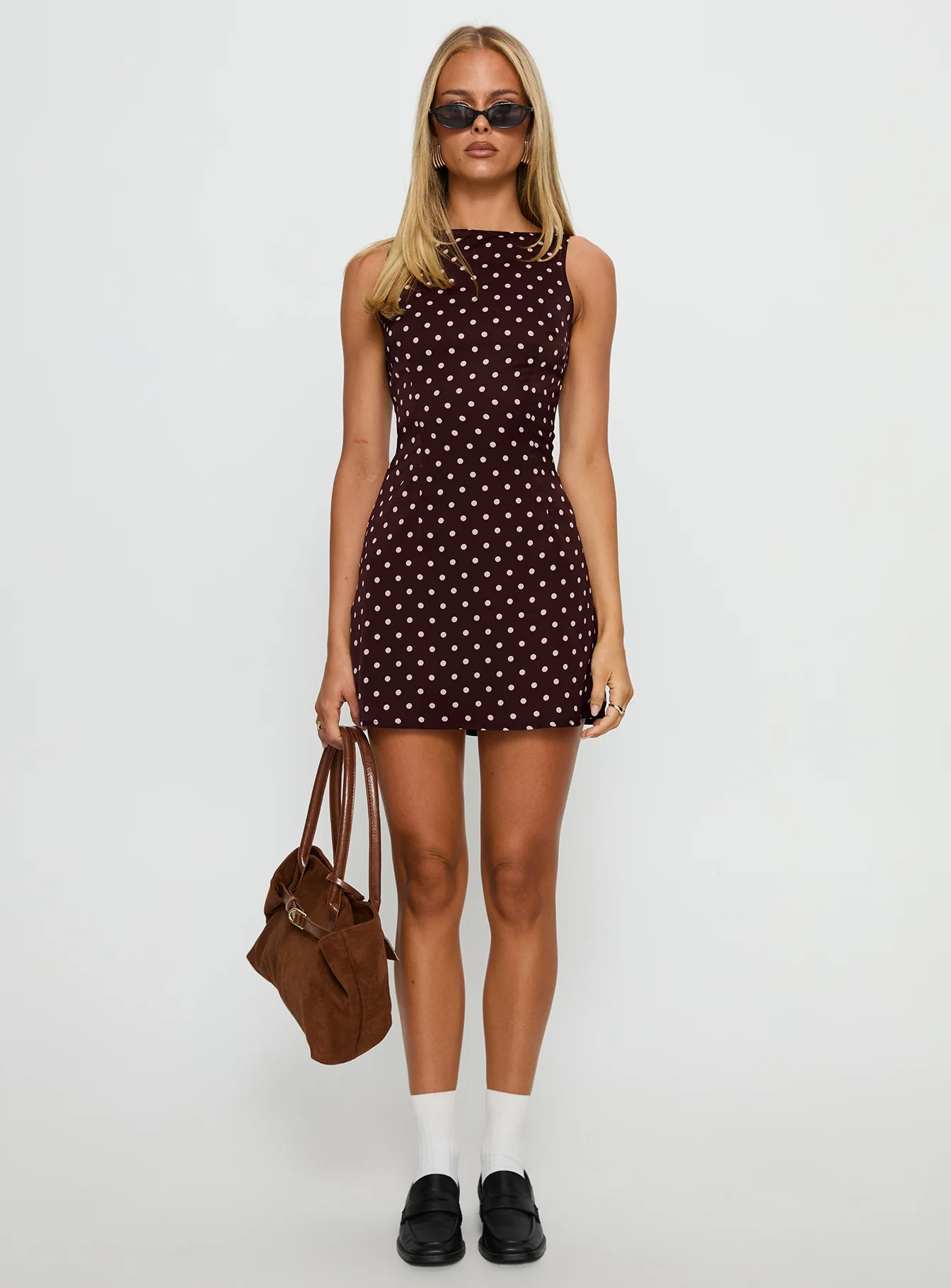 Kherin Boat Neck Romper Wine Polka - Image 7