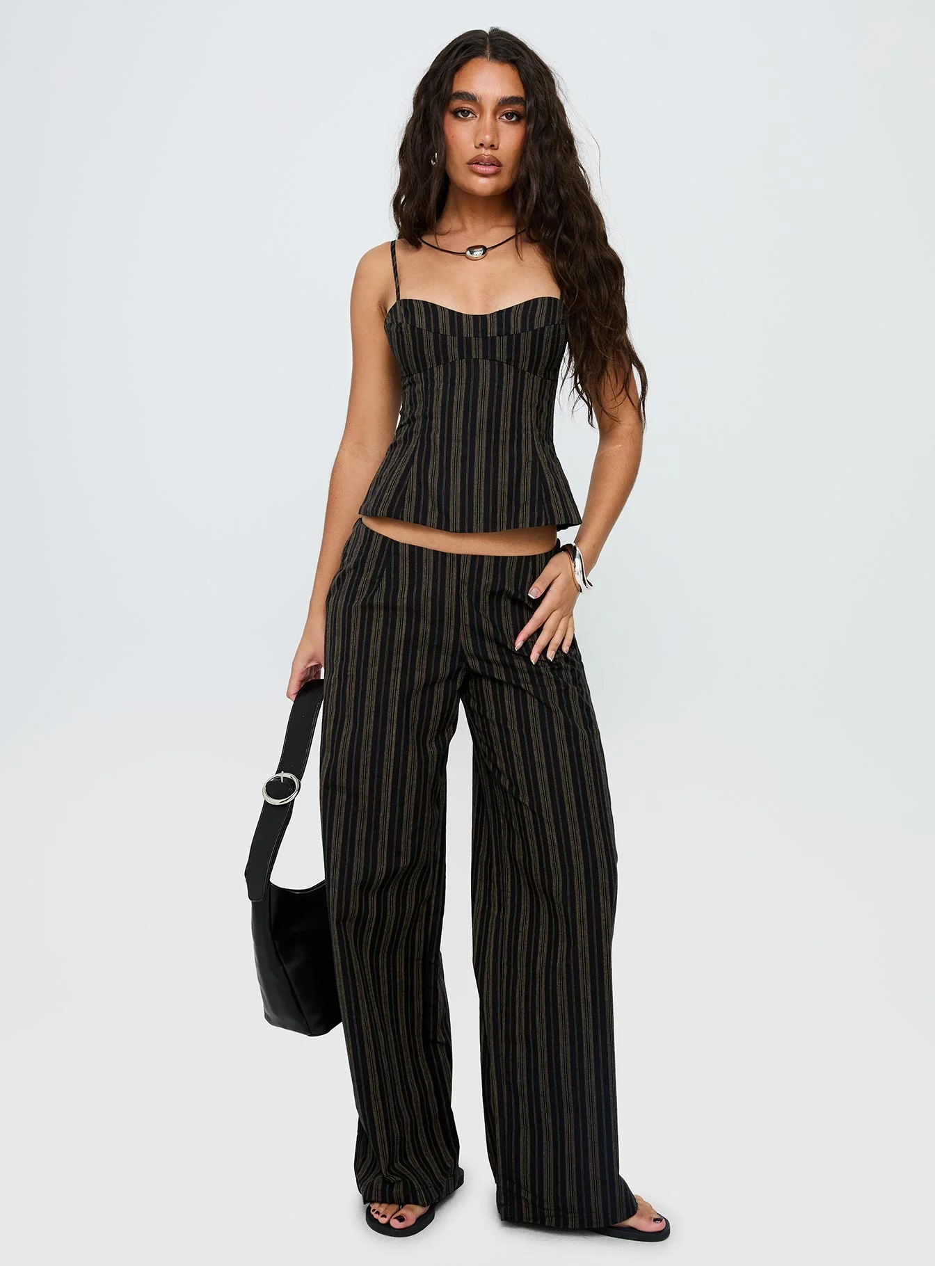 Kierstyn Corset Set Black Stripe - Image 3