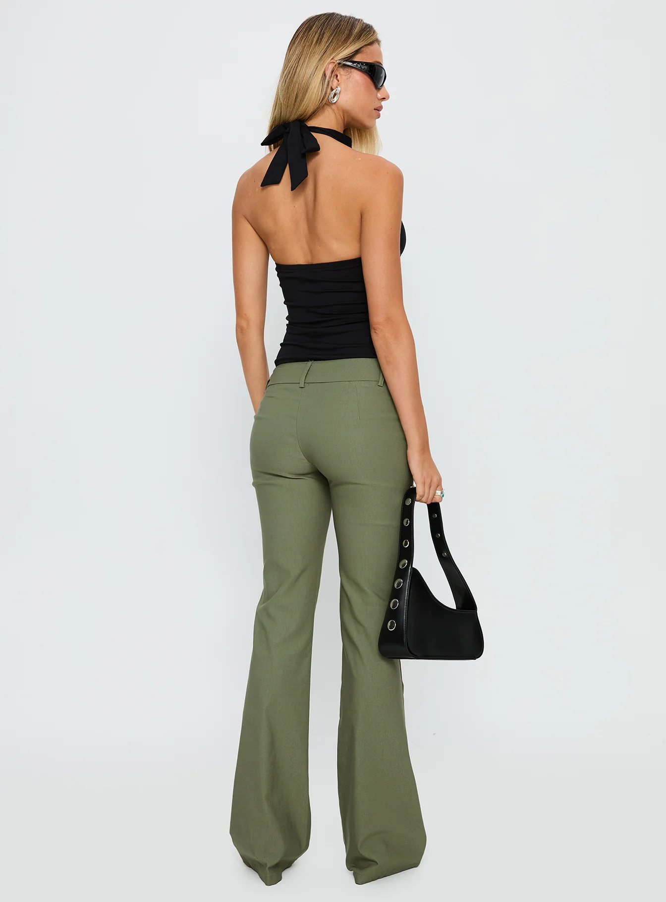 Kinkirk Flared Pants Olive Green - Image 5