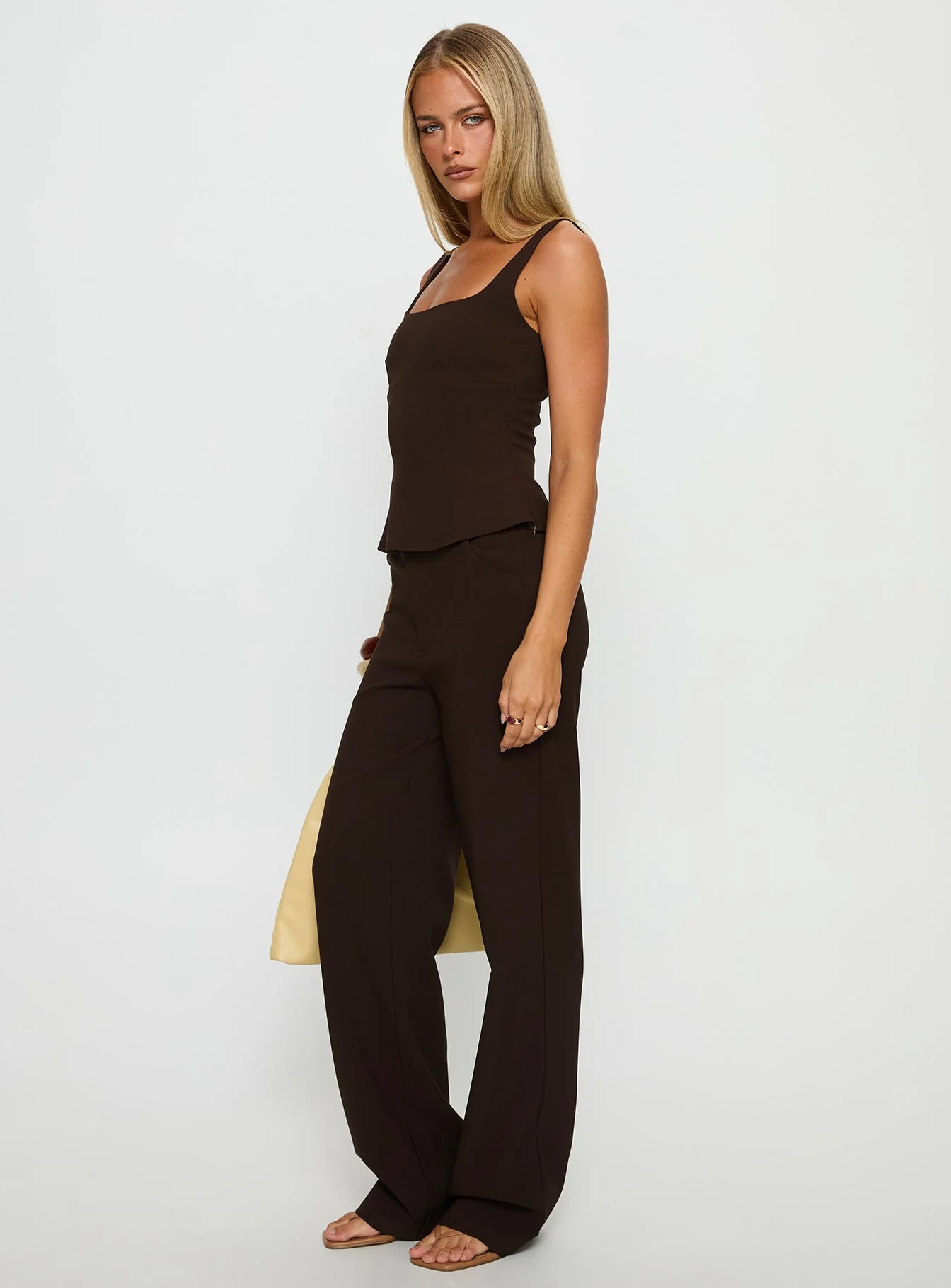 Kinsie Tailored Top Brown - Image 4