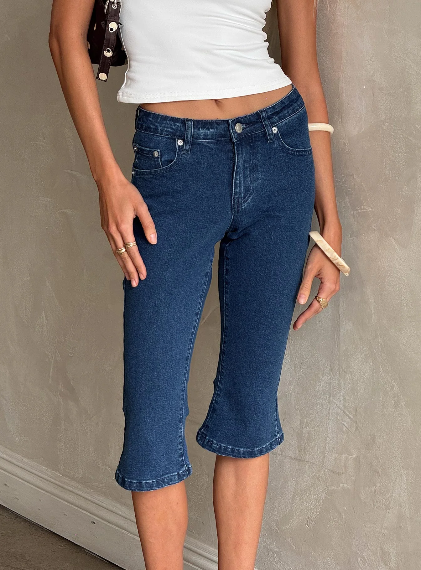 Kissimo Kick Flare Capri Pants Indigo Blue - Image 10