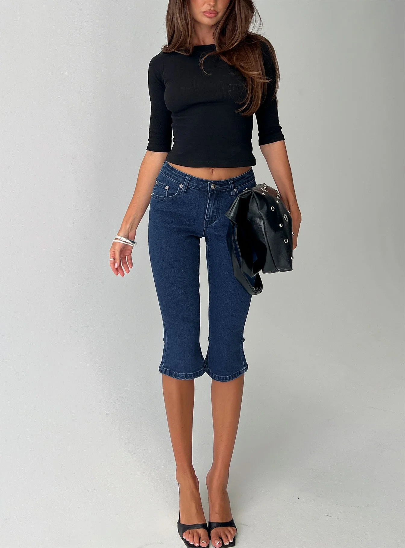 Kissimo Kick Flare Capri Pants Indigo Blue - Image 8