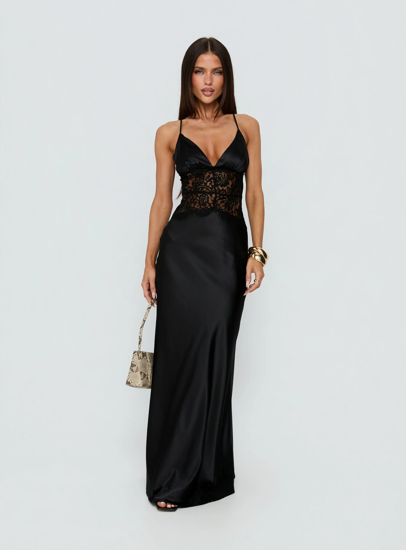 Klairee Lace Maxi Dress Black - Image 2