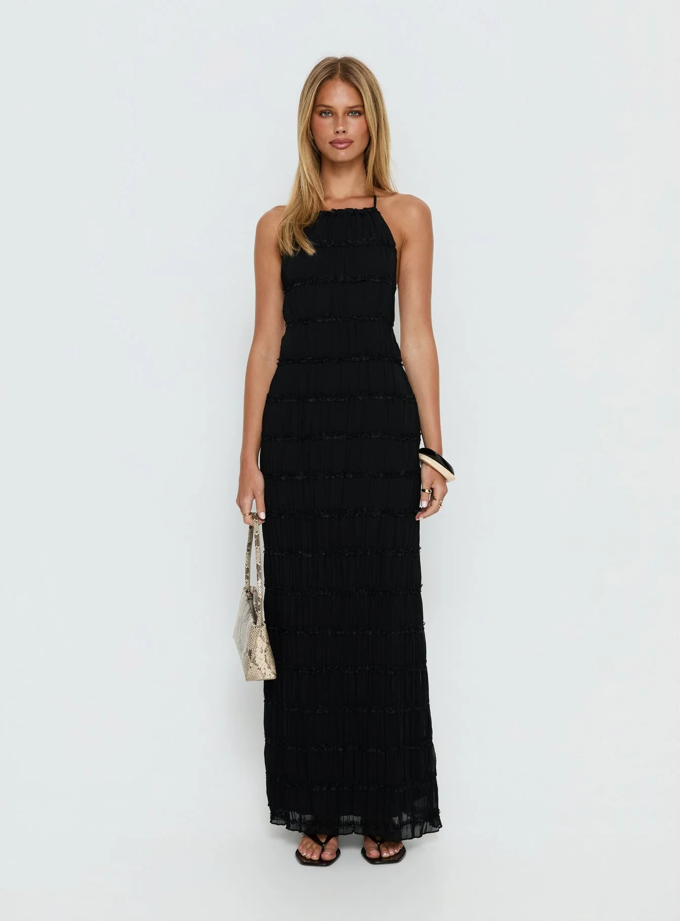 Klarissa Halter Maxi Dress Black - Image 7