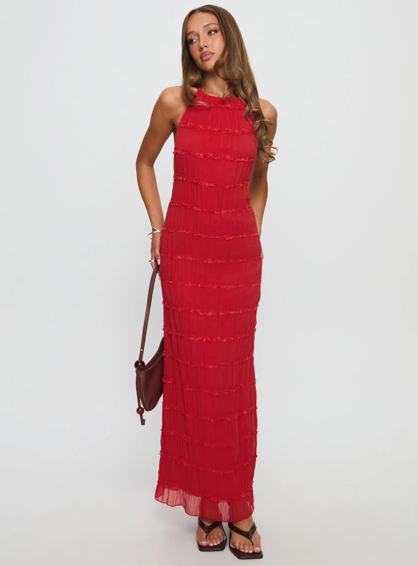 Klarissa Halter Maxi Dress Red - Image 2