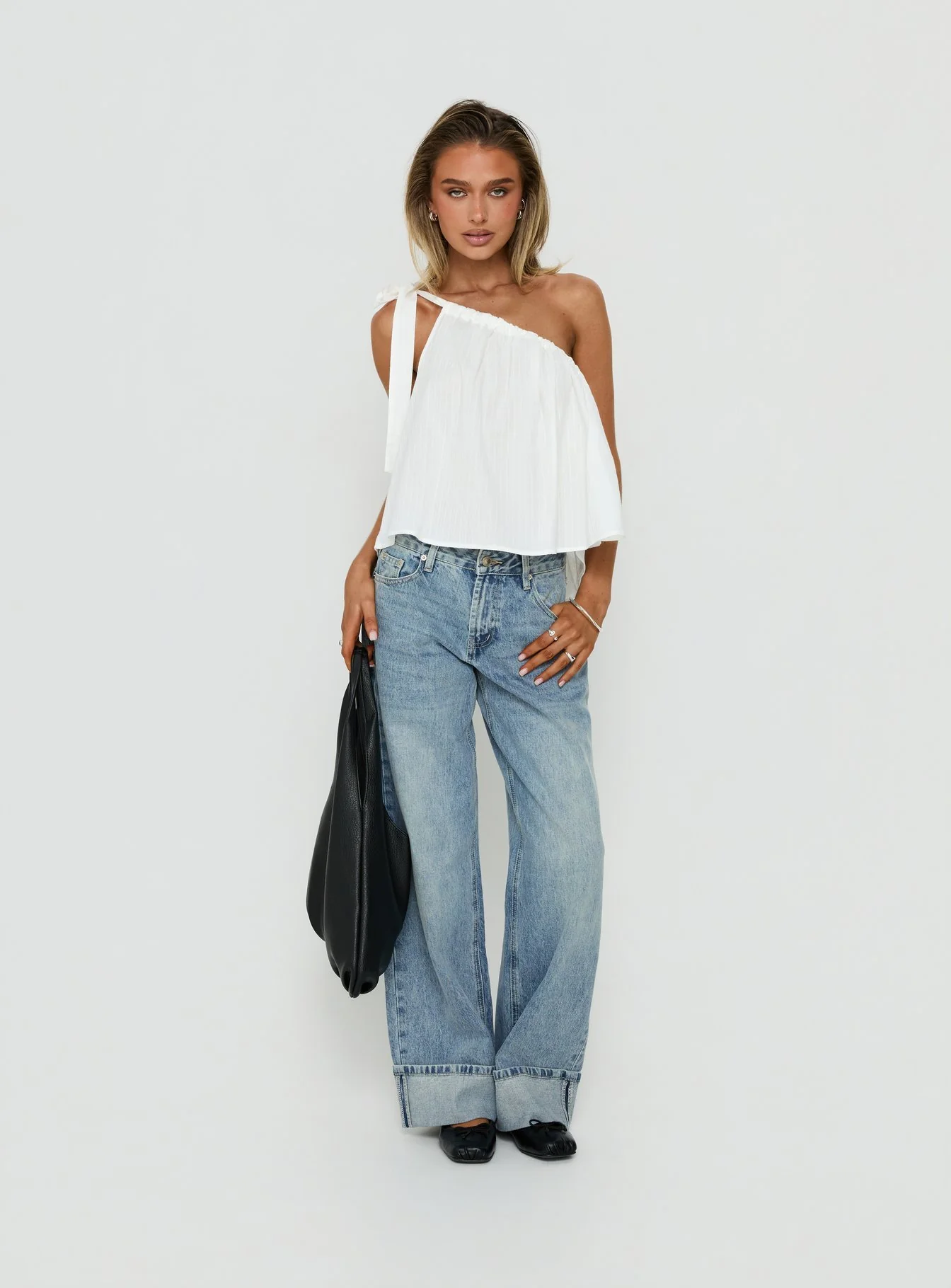Klyne One Shoulder Top White - Image 3