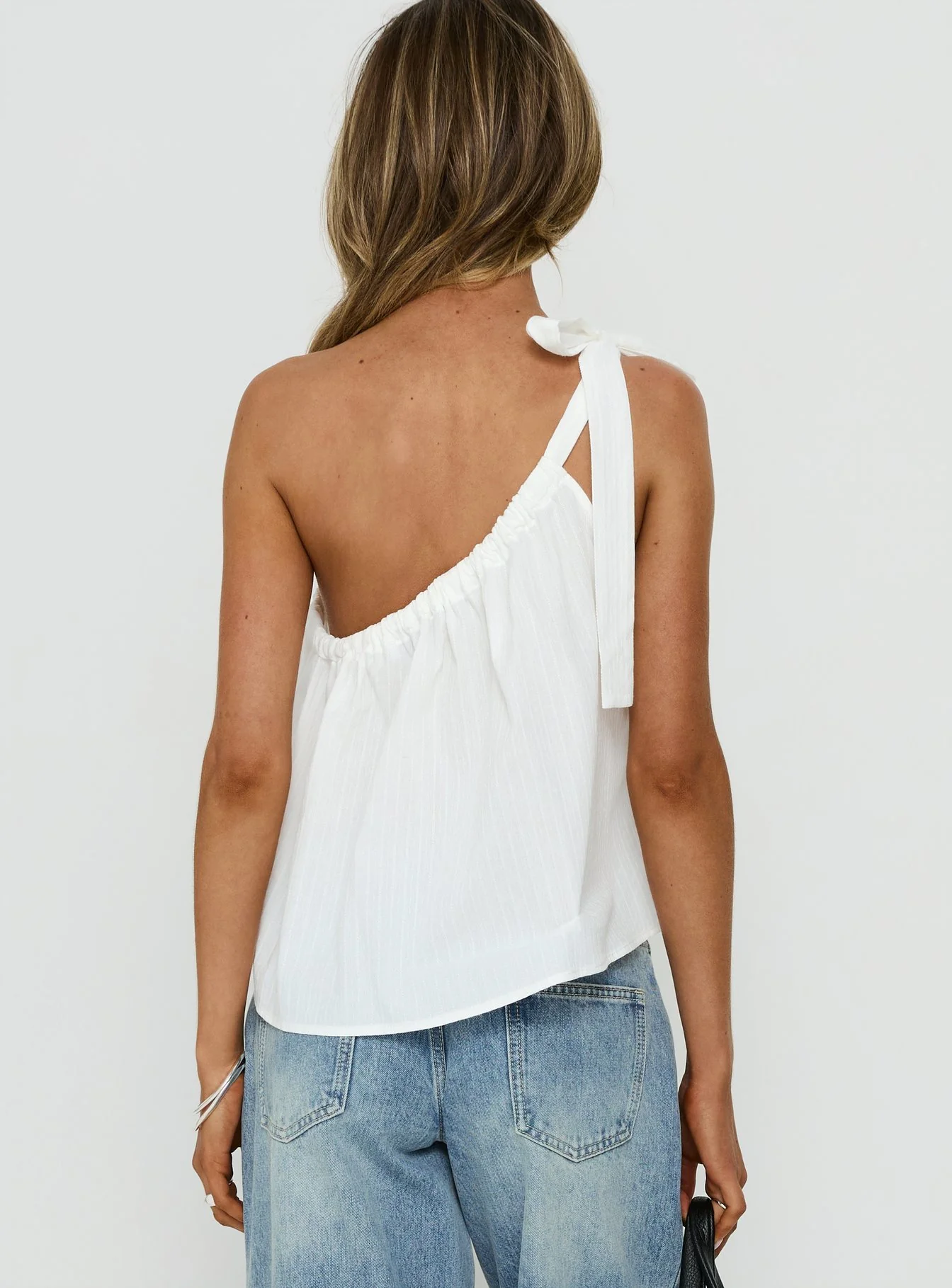 Klyne One Shoulder Top White - Image 5