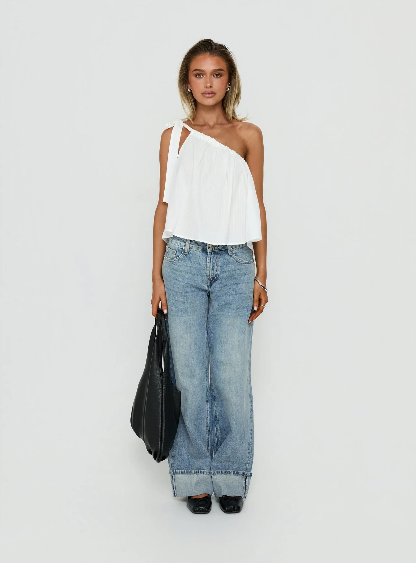 Klyne One Shoulder Top White - Image 7