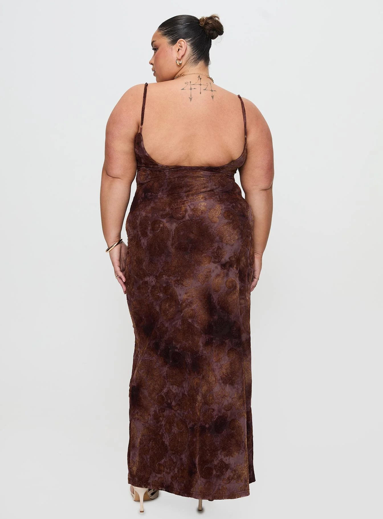 Knox Maxi Dress Chocolate Paisley Curve - Image 5