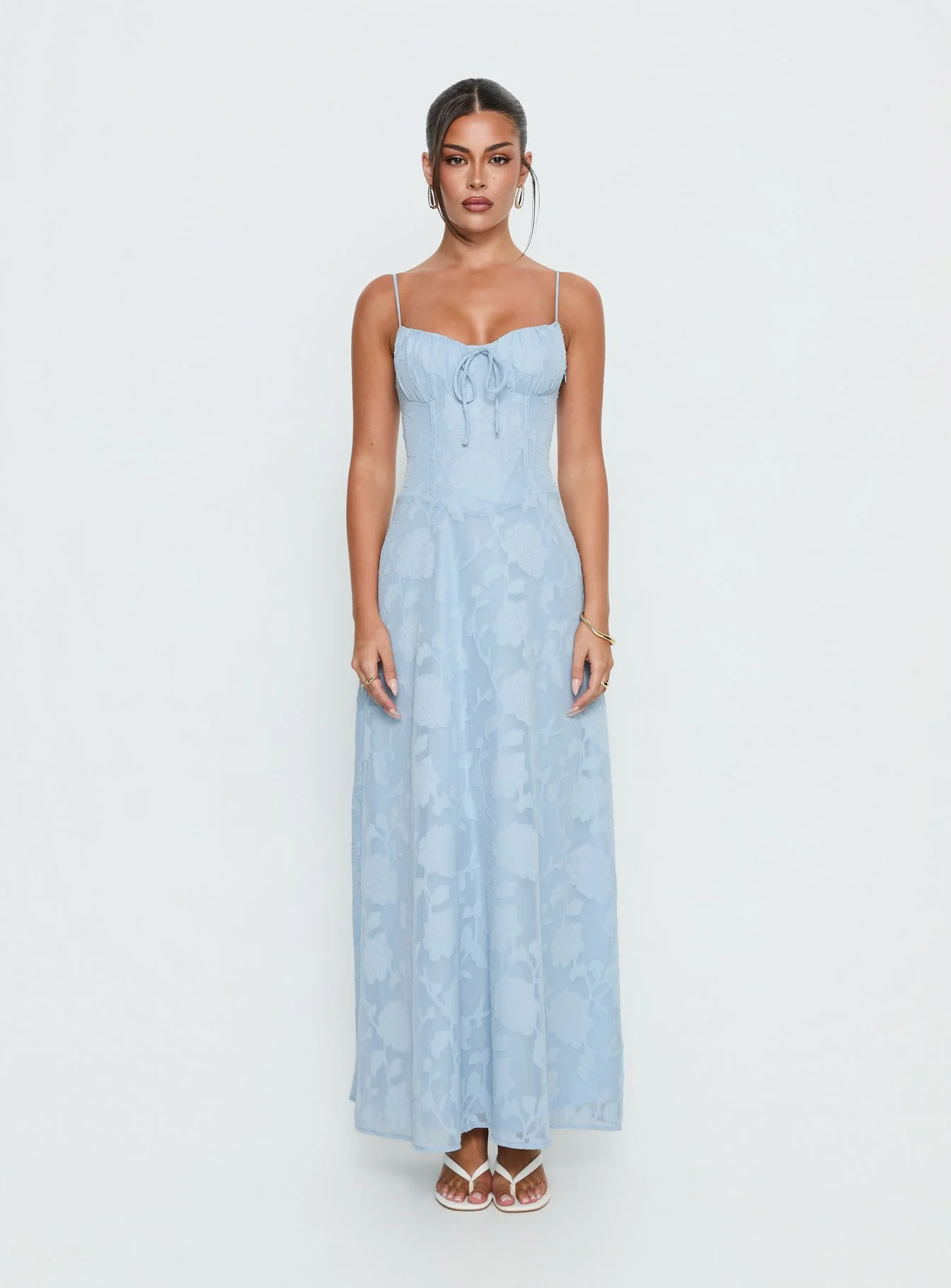 Members Only Maxi Dress Blue Burnout - Image 7
