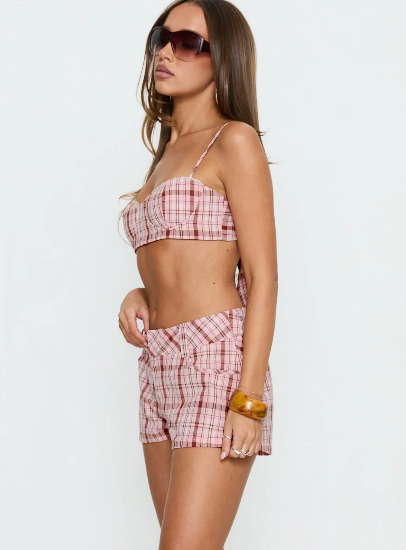 Kosi Micro Shorts Pink Check - Image 4