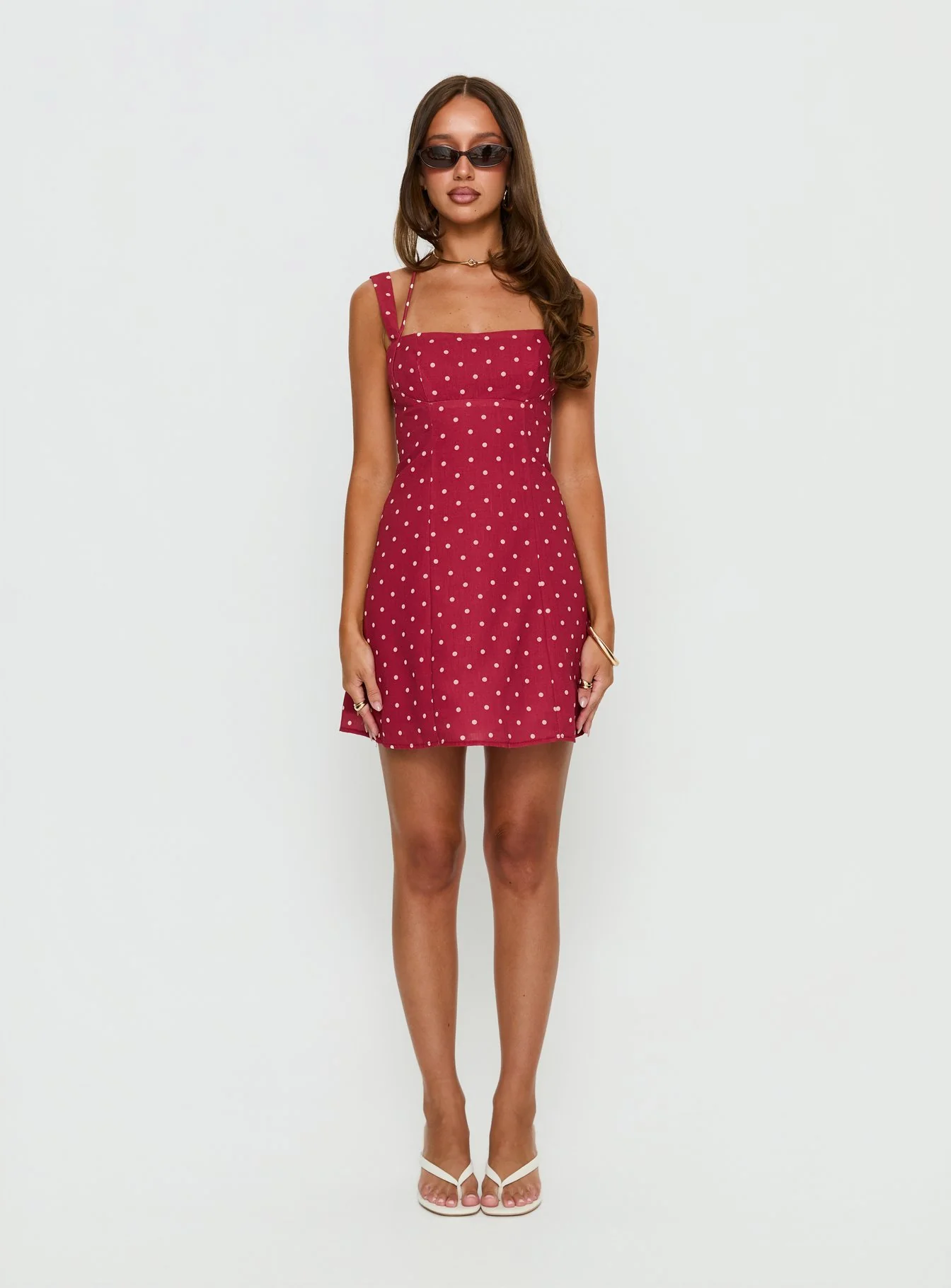 Kourtnae Halter Mini Dress Red Polka Dot - Image 7