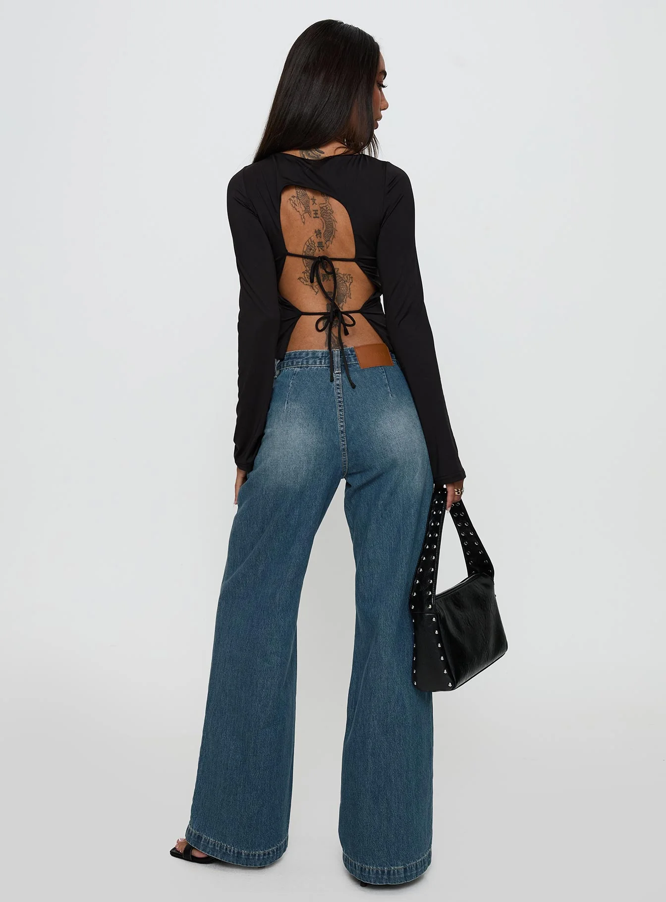 Laguardia Mid Rise Wide Leg Jeans Dark Blue Wash - Image 5