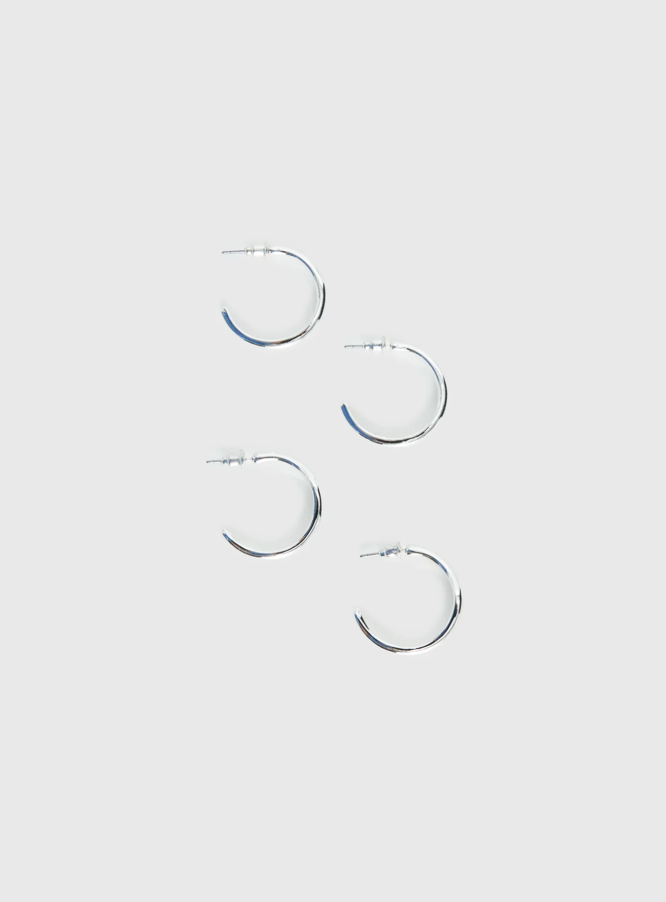 Lahna Hoop Earring Pack Silver - Image 3