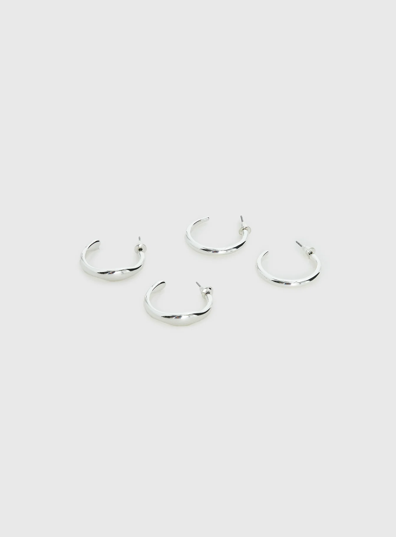 Lahna Hoop Earring Pack Silver - Image 4