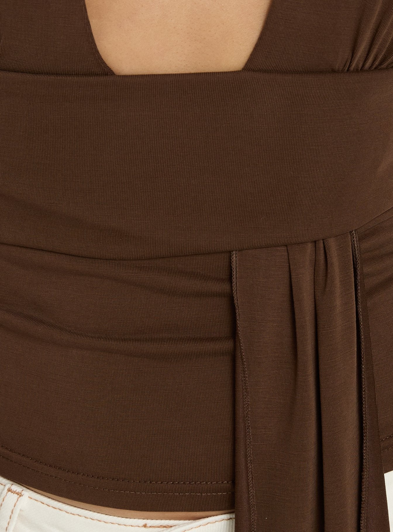 Lahna Waist Draping Halter Top Chocolate - Image 6