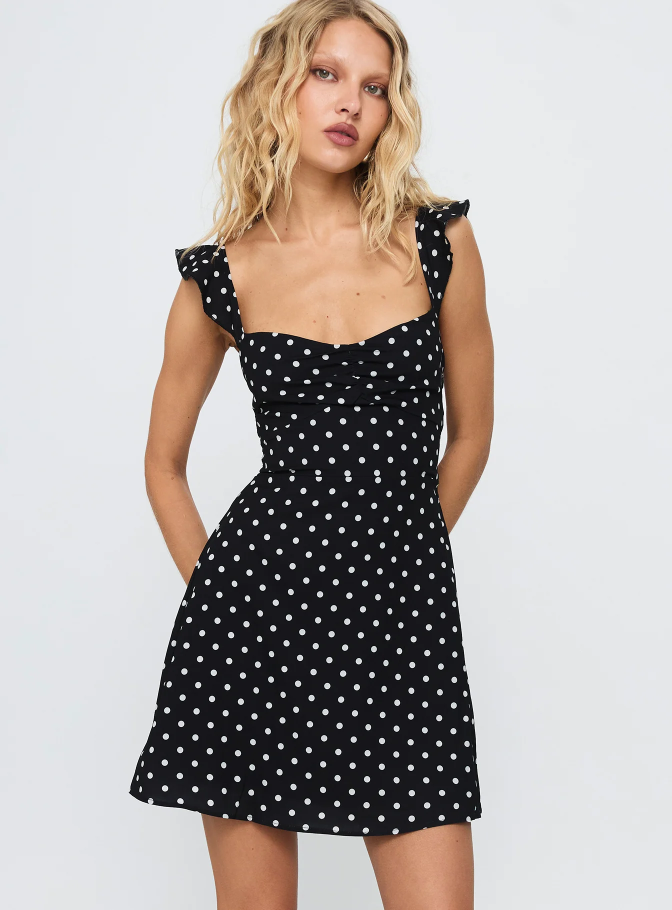 Landon Mini Dress Black / Polka Dot - Image 2
