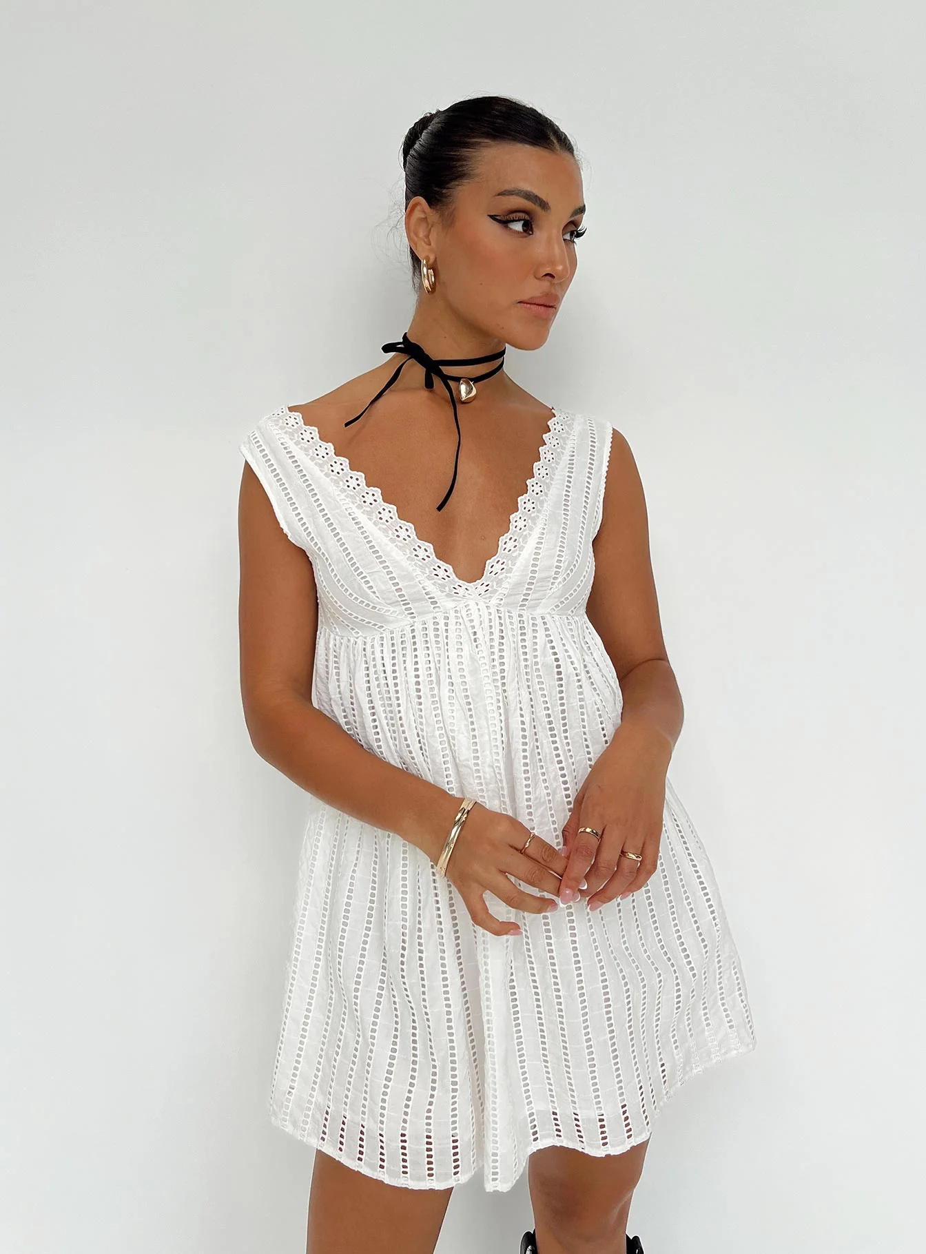 Laney Mini Dress White - Image 2
