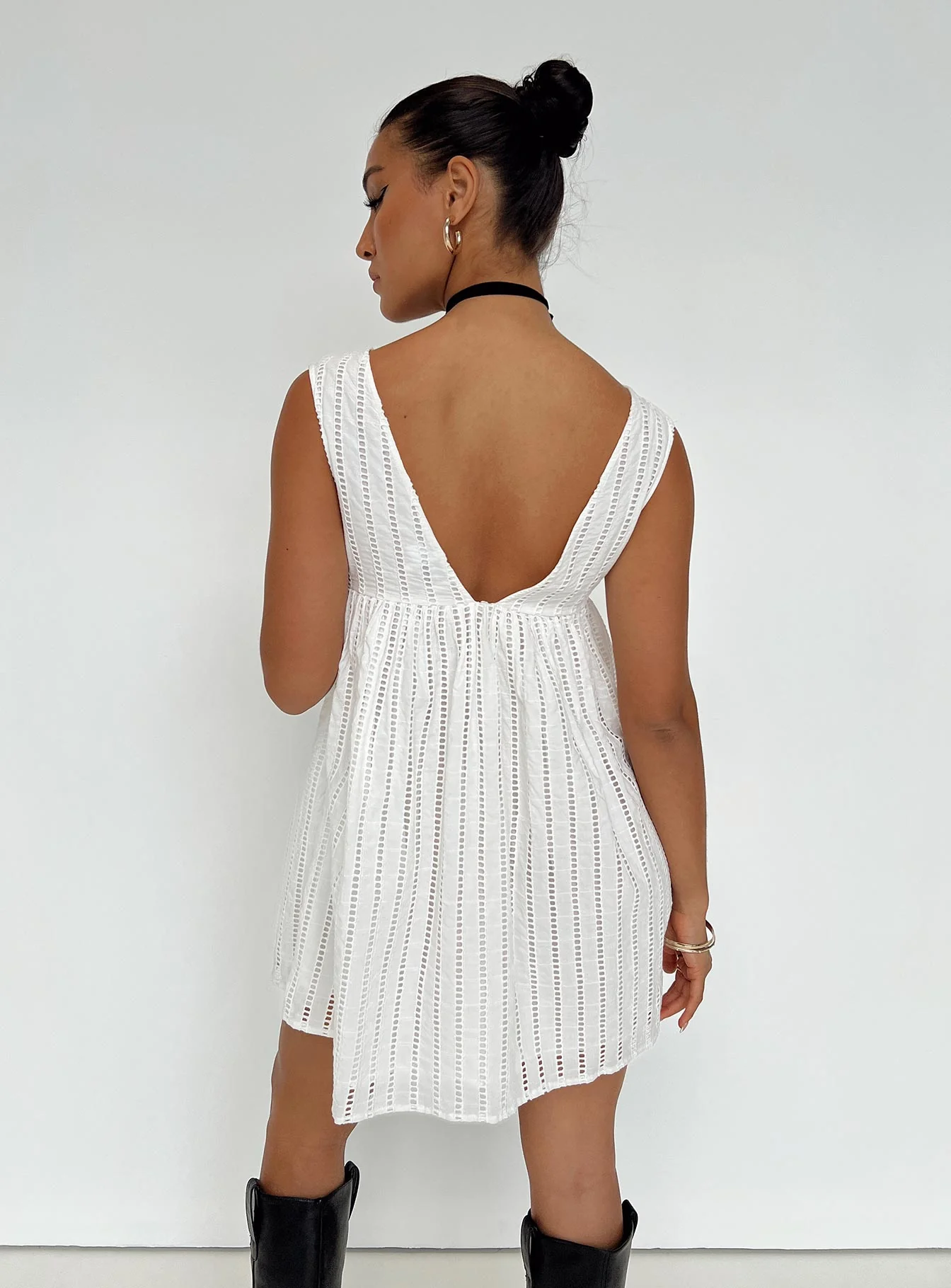 Laney Mini Dress White - Image 3