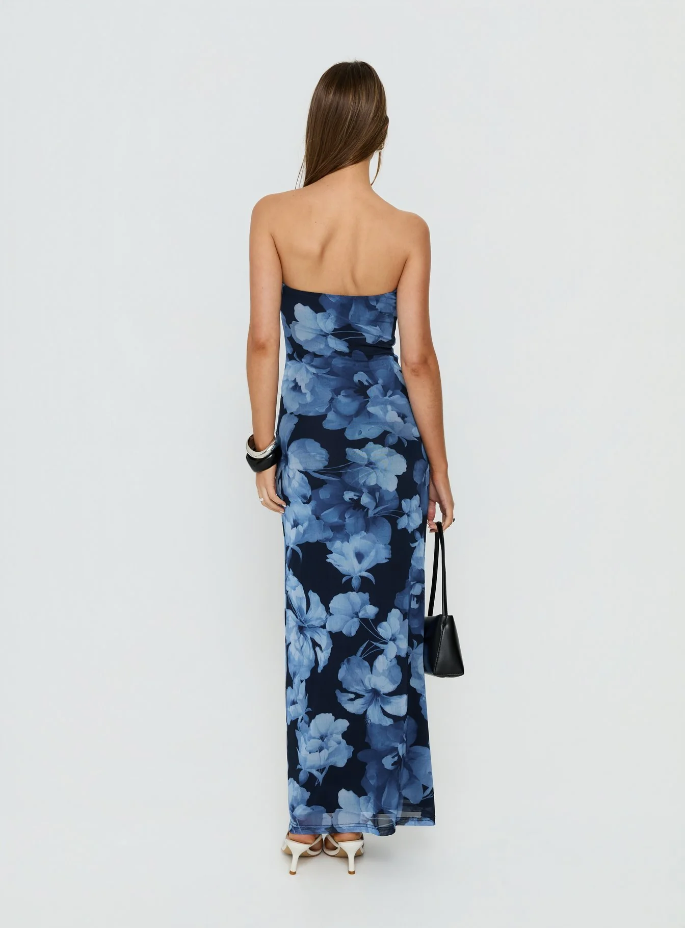 Lanora Strapless Maxi Dress Blue Floral - Image 4