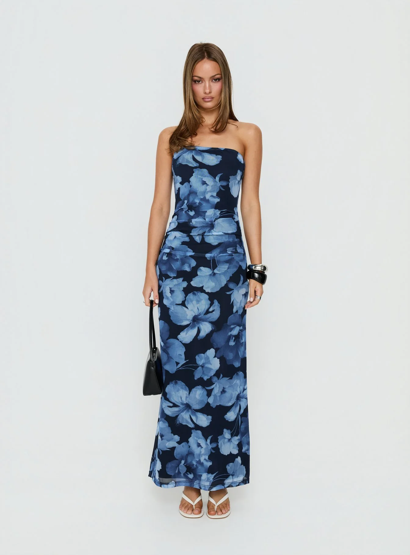 Lanora Strapless Maxi Dress Blue Floral - Image 6