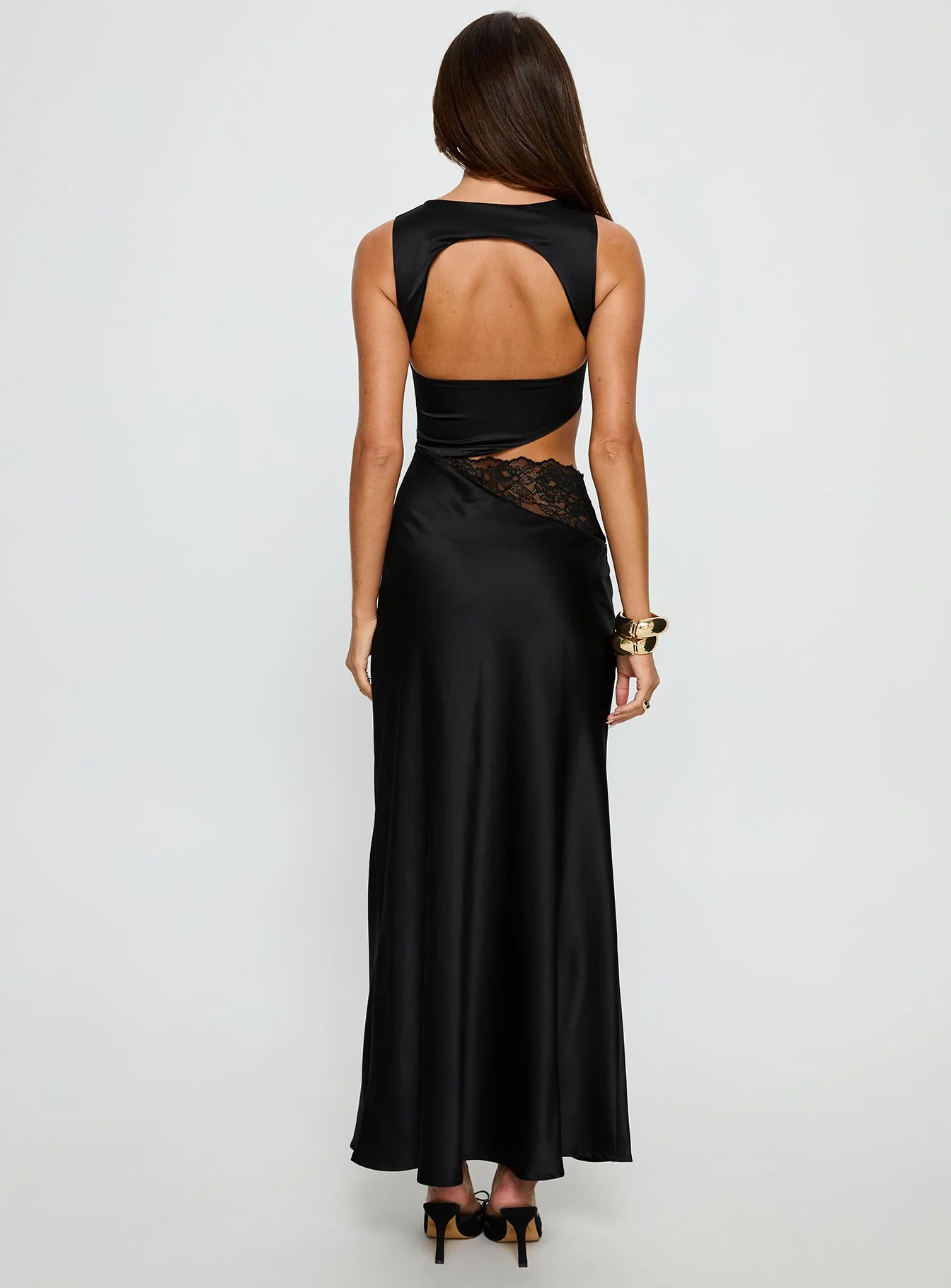 Lareina Cut Out Lace Maxi Dress Black - Image 5