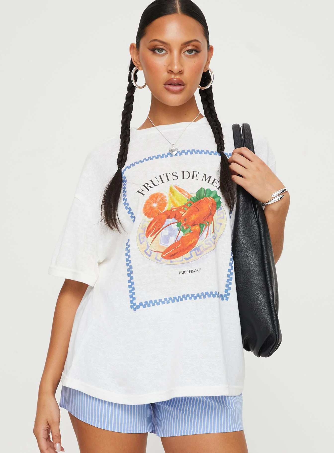 Larry Lobster Oversized Tee White - Image 2