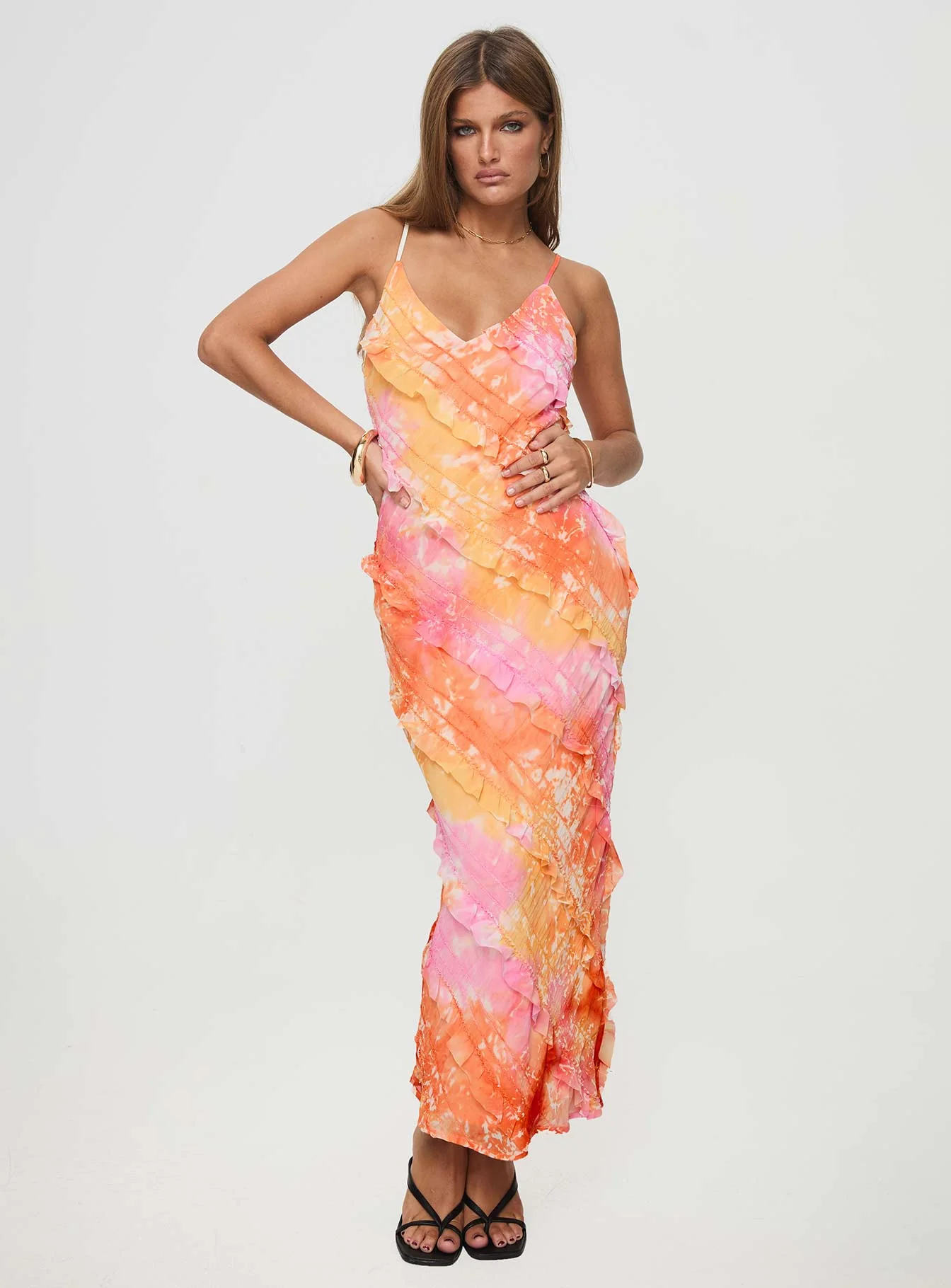 Lars Maxi Dress Orange Multi - Image 2