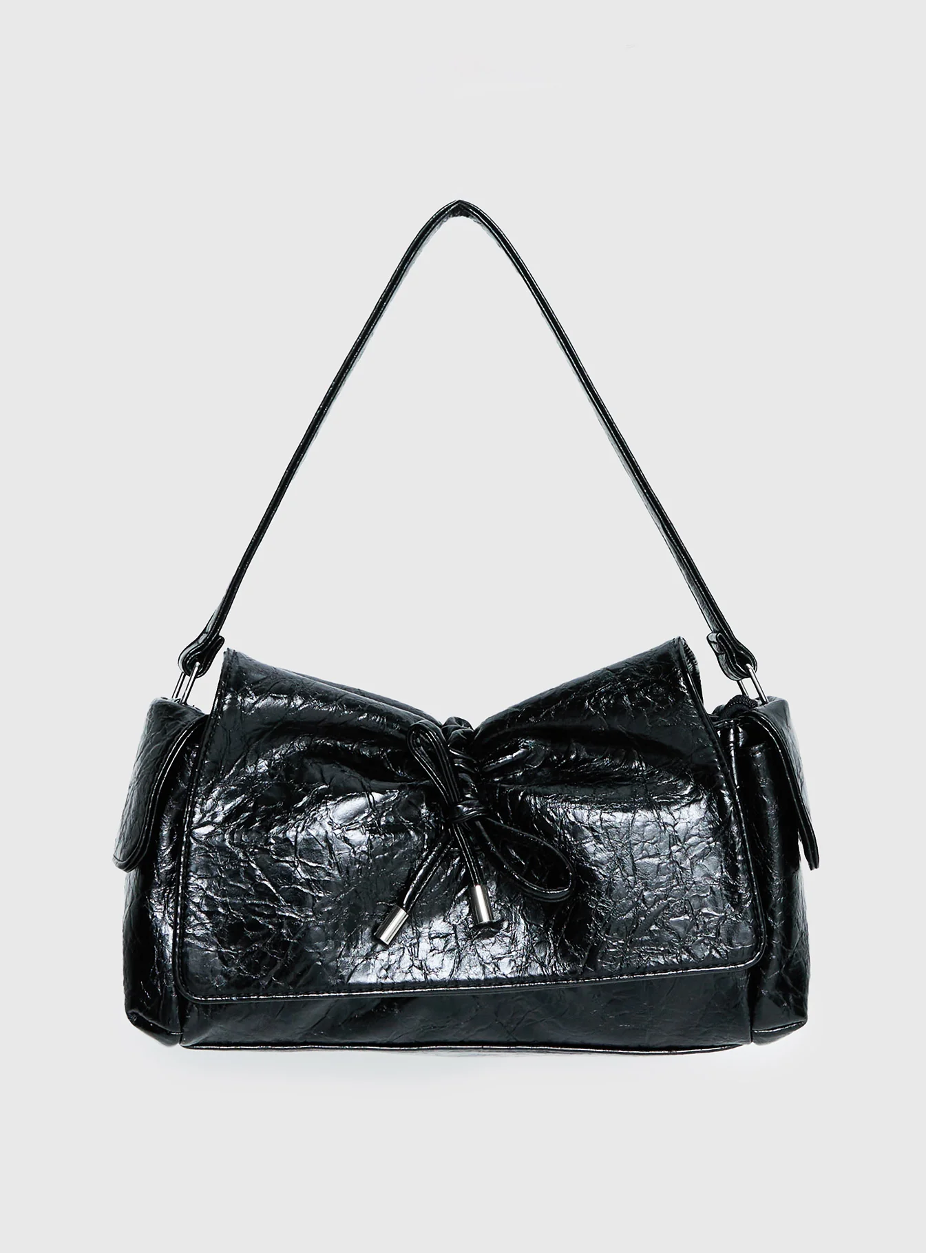Lay Your Cards Bow Detail Shoulder Bag Black - Image 2