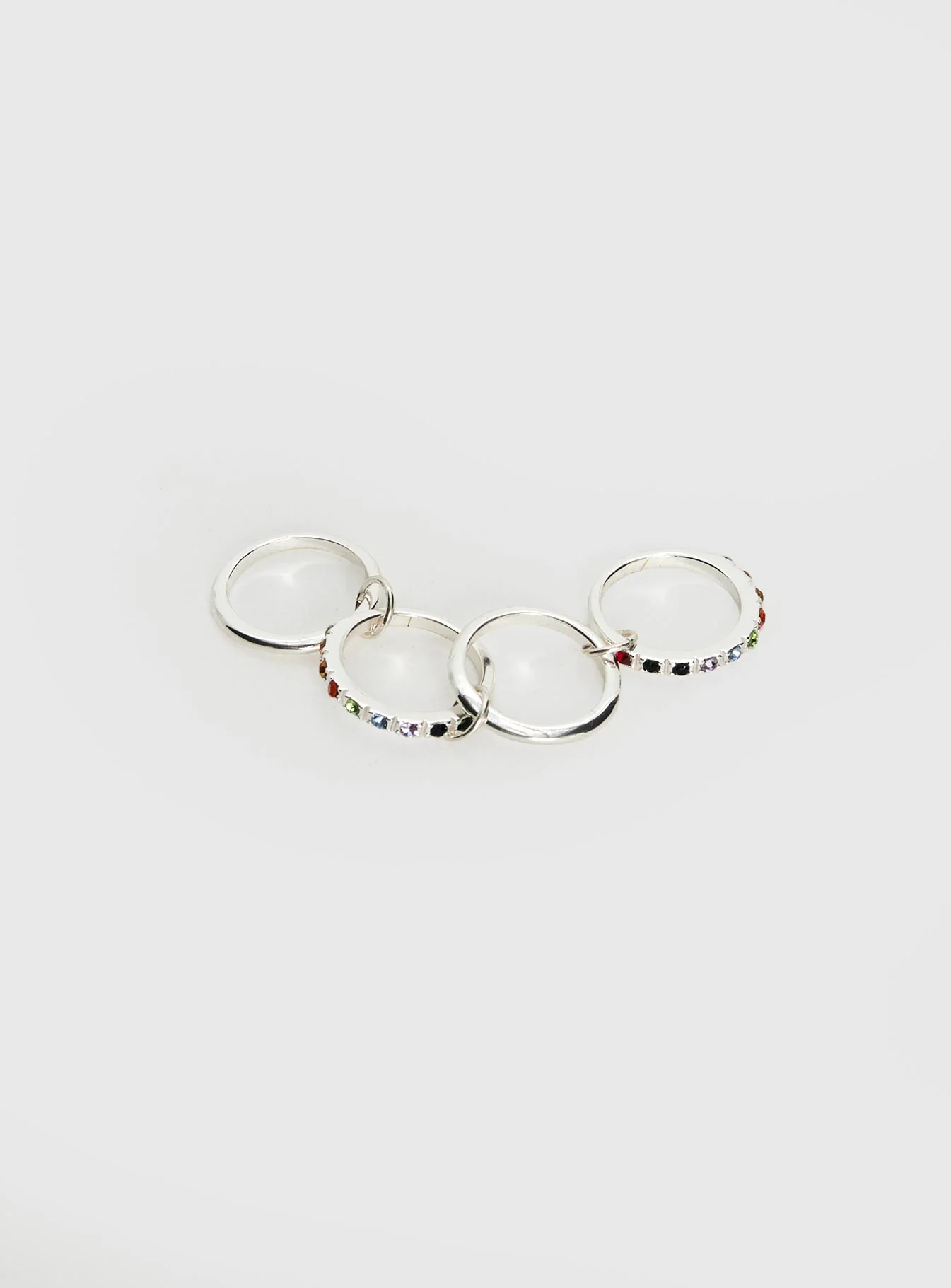 Leanah Stacked Gemstone Ring Silver - Image 2