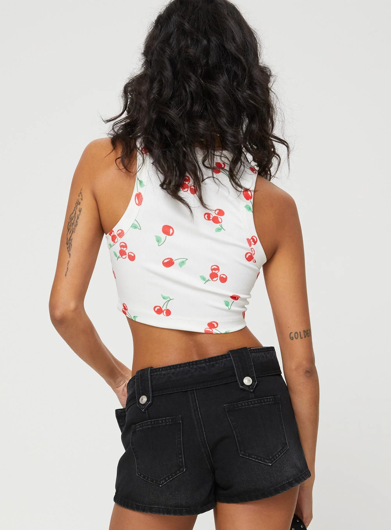 Leita Belted Micro Skort Washed Black Denim - Image 7