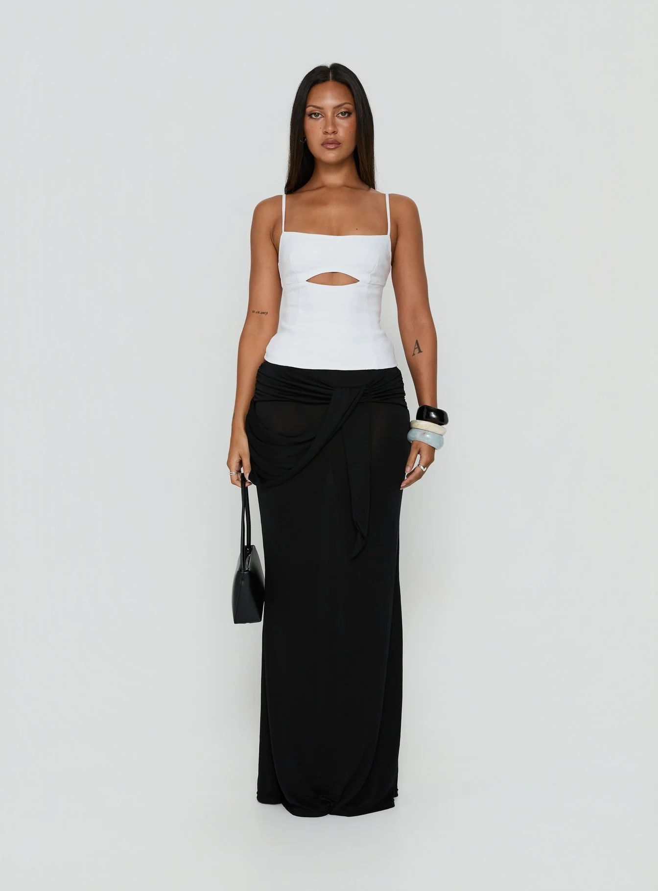 Lenara Cut Out Cami Top White - Image 7