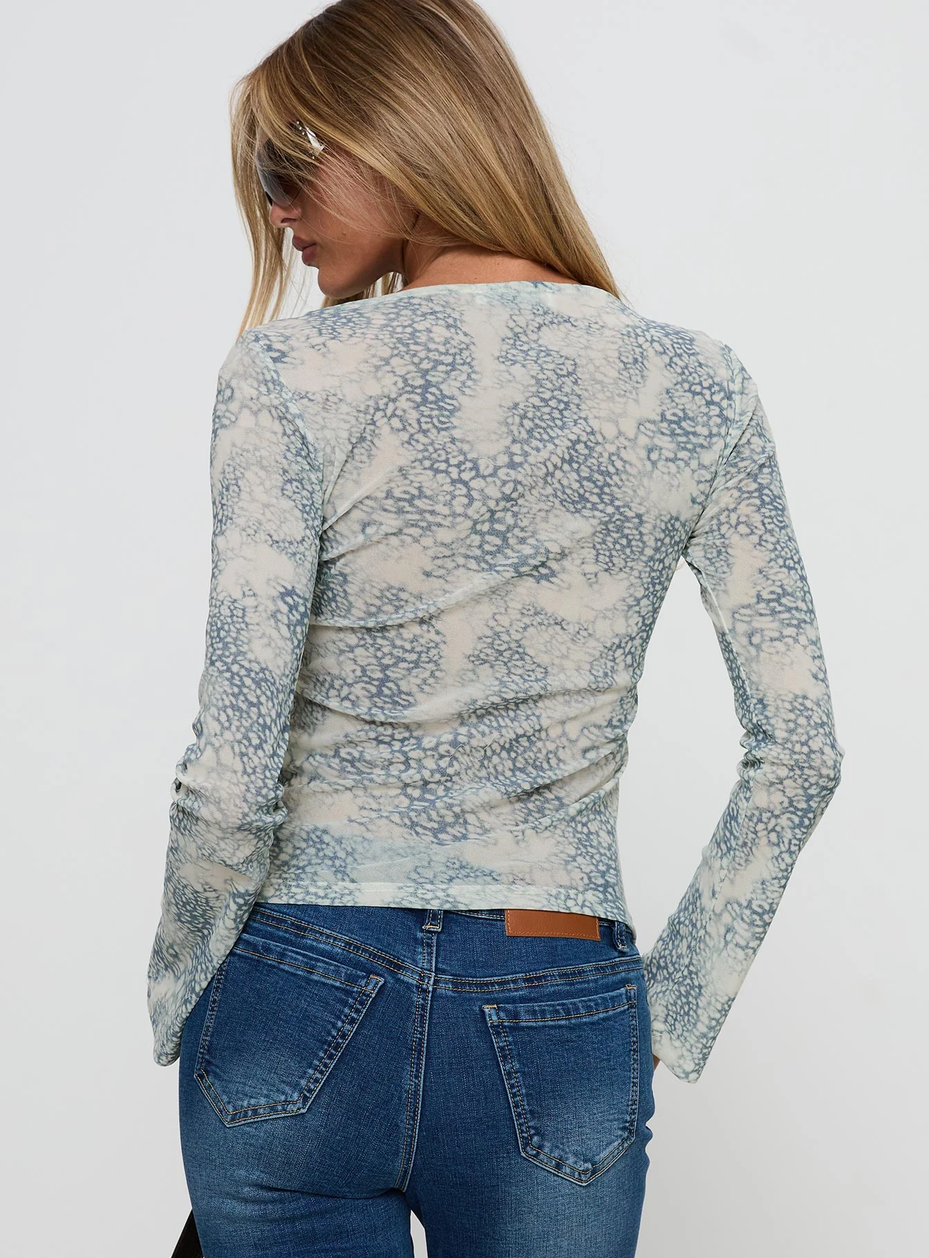 Let It Happen Boat Neck Long Sleeve Top Leopard - Image 5