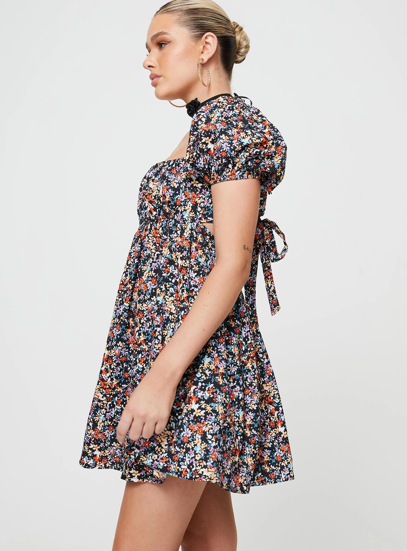Let's Dance Mini Dress Black Floral - Image 4