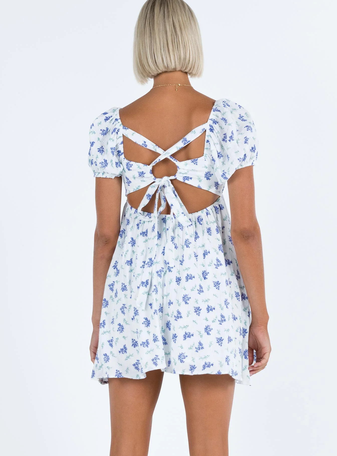 Let's Dance Mini Dress Blue Floral - Image 6