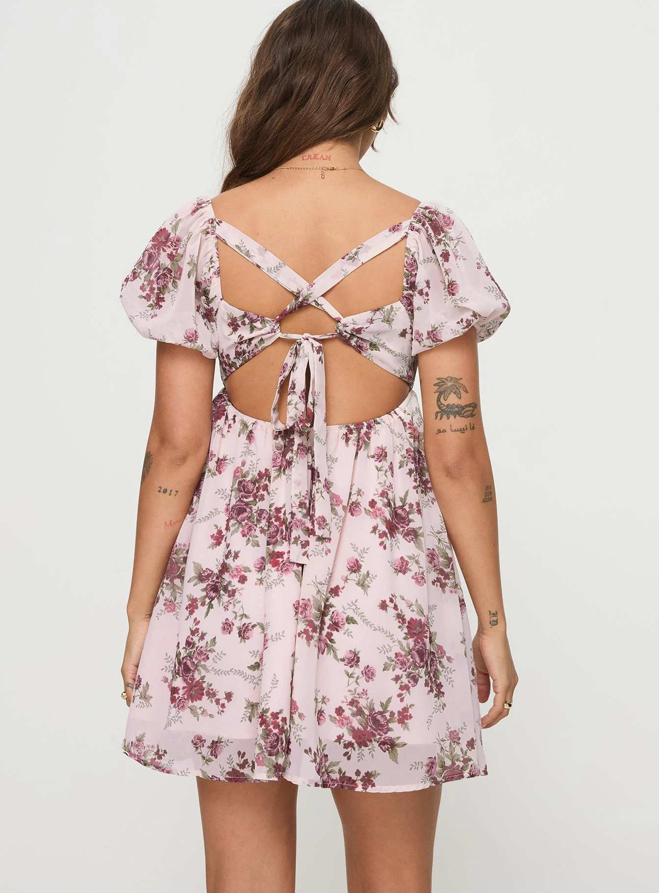 Let's Dance Mini Dress Cream Floral - Image 5