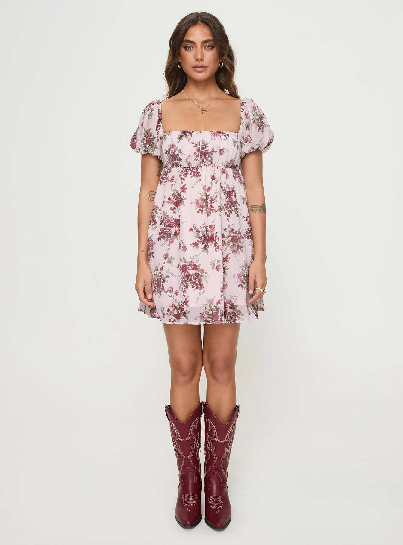 Let's Dance Mini Dress Cream Floral - Image 7