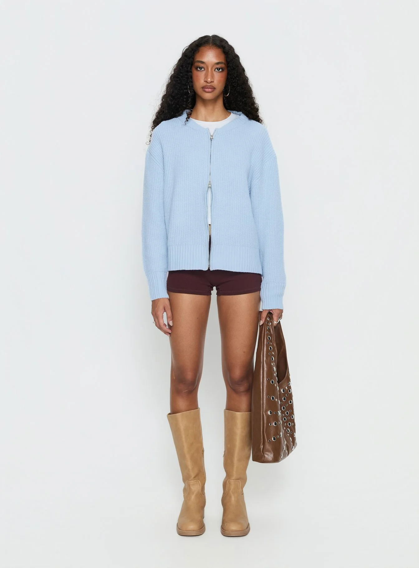 Lexene Zip Through Jumper Baby Blue - Image 7