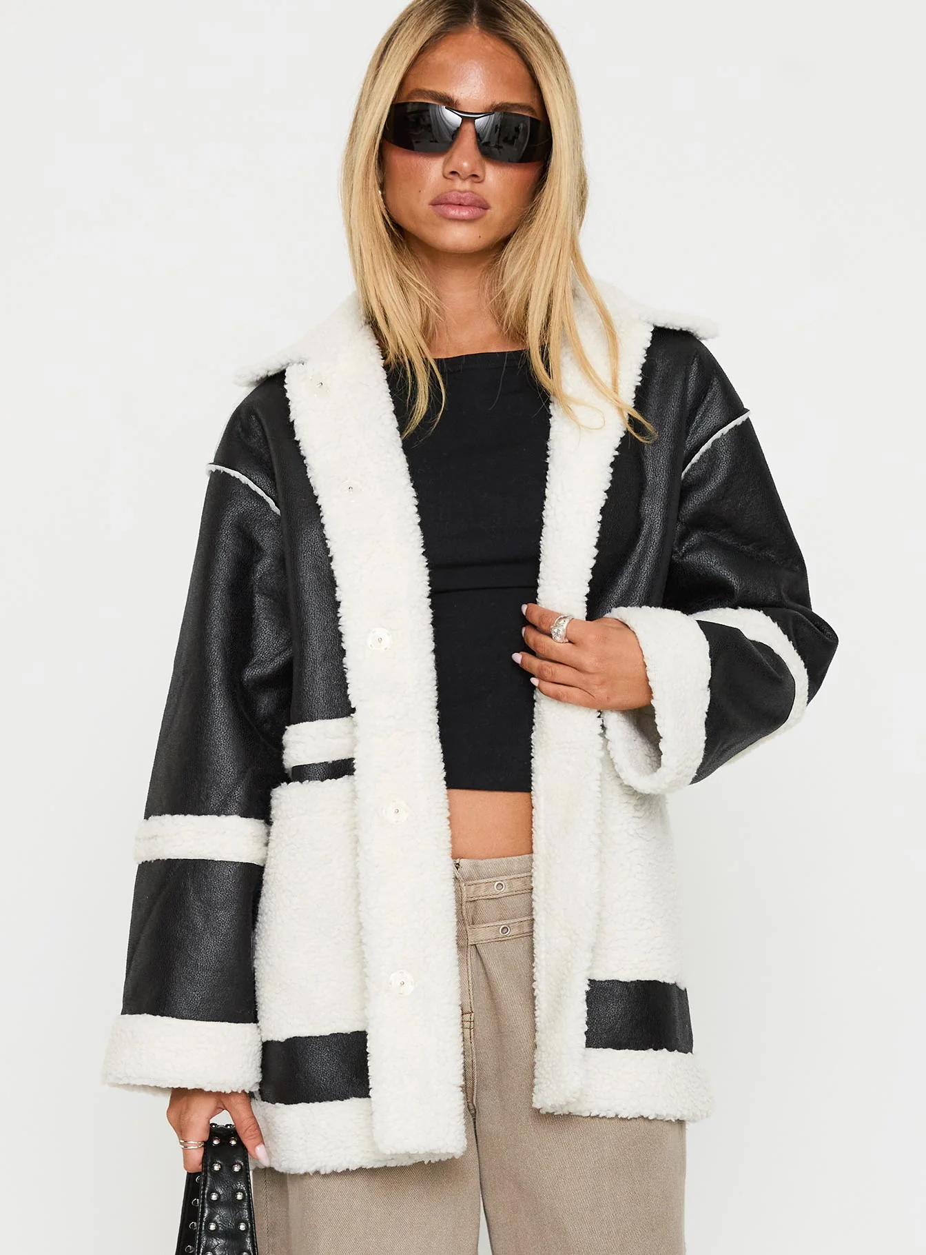 Lexie Faux Leather Jacket Black - Image 2