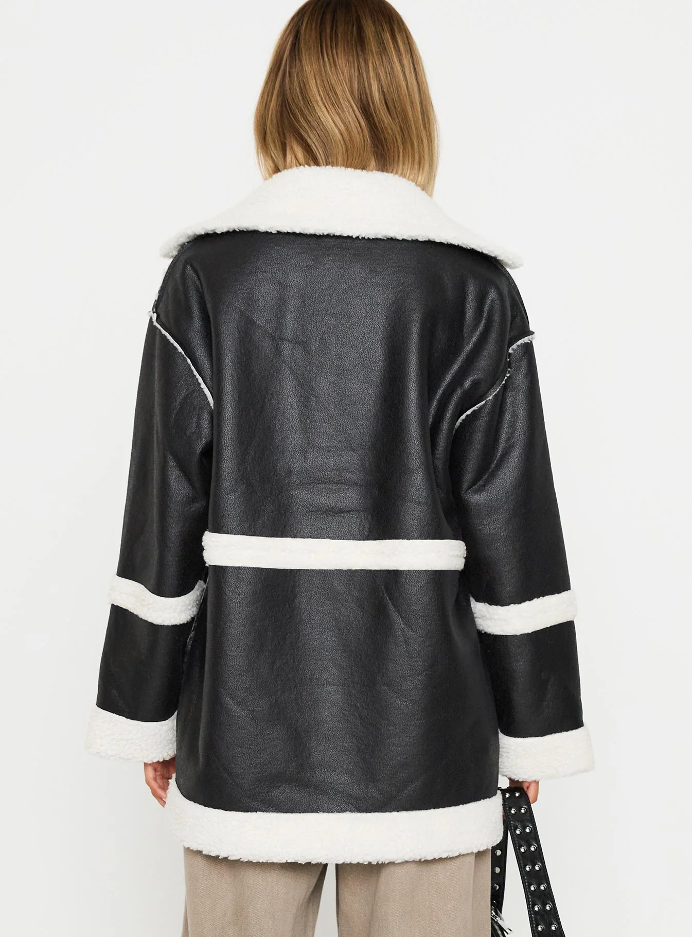 Lexie Faux Leather Jacket Black - Image 5